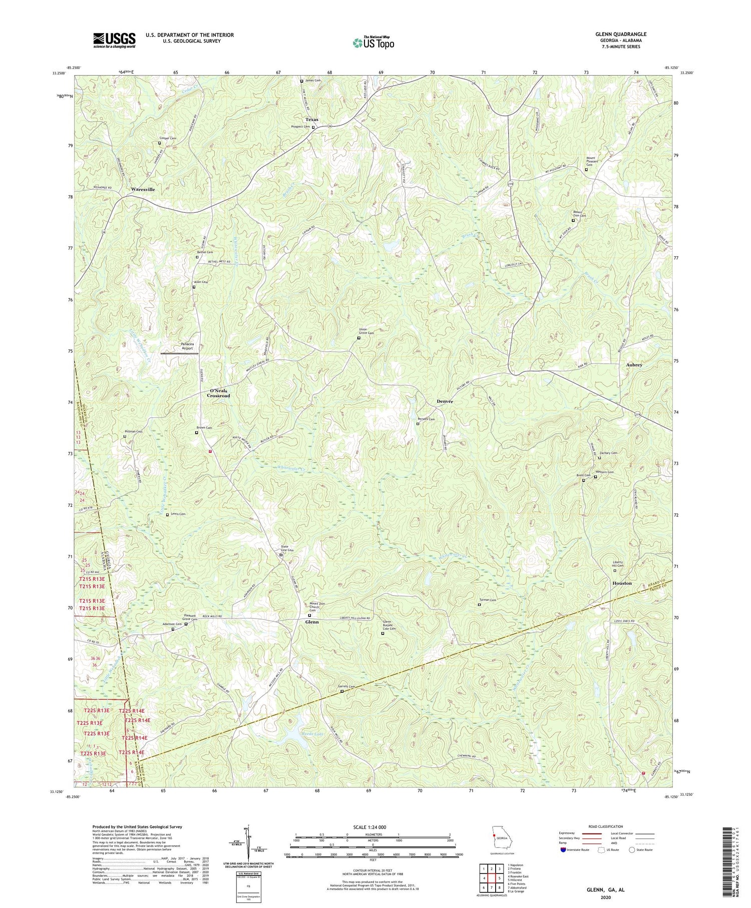 Glenn Georgia US Topo Map Image