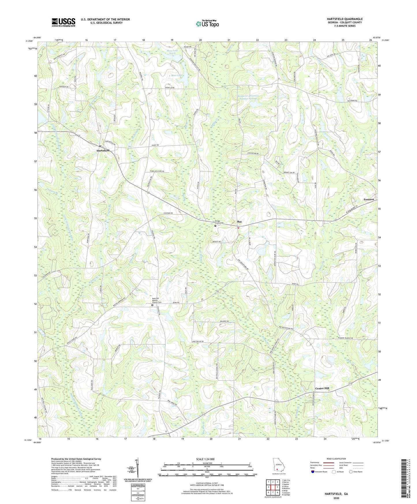 Hartsfield Georgia US Topo Map Image