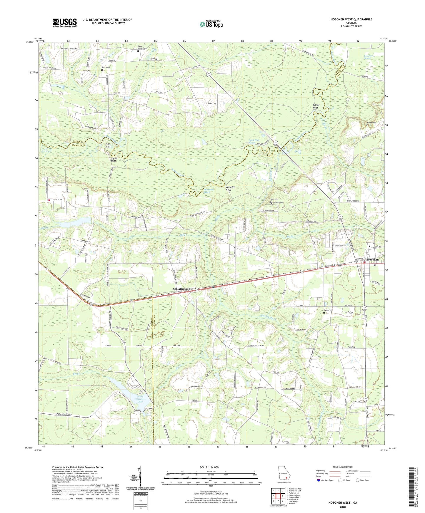 Hoboken West Georgia US Topo Map Image