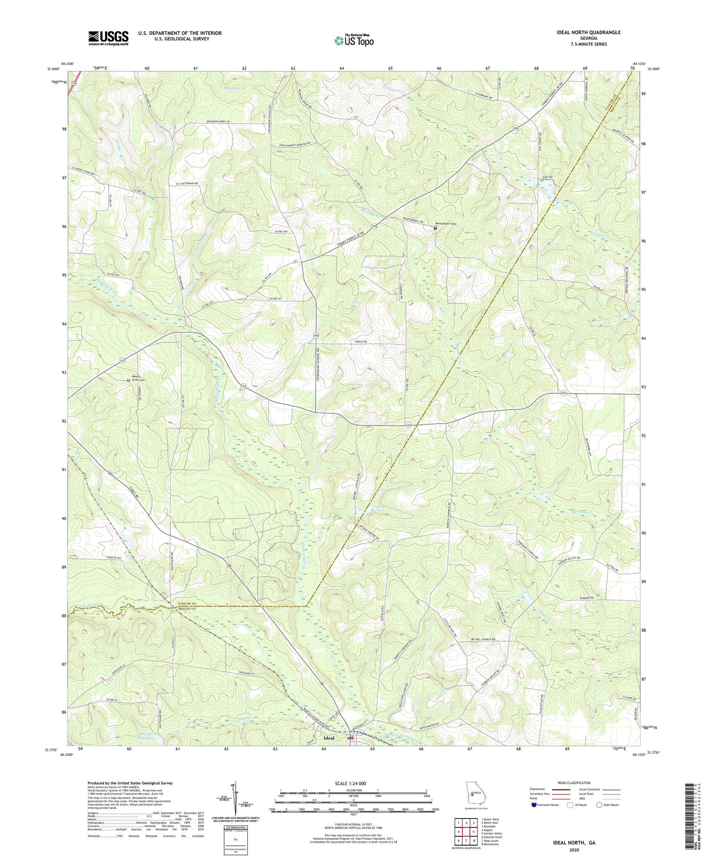 Ideal North Georgia US Topo Map Image