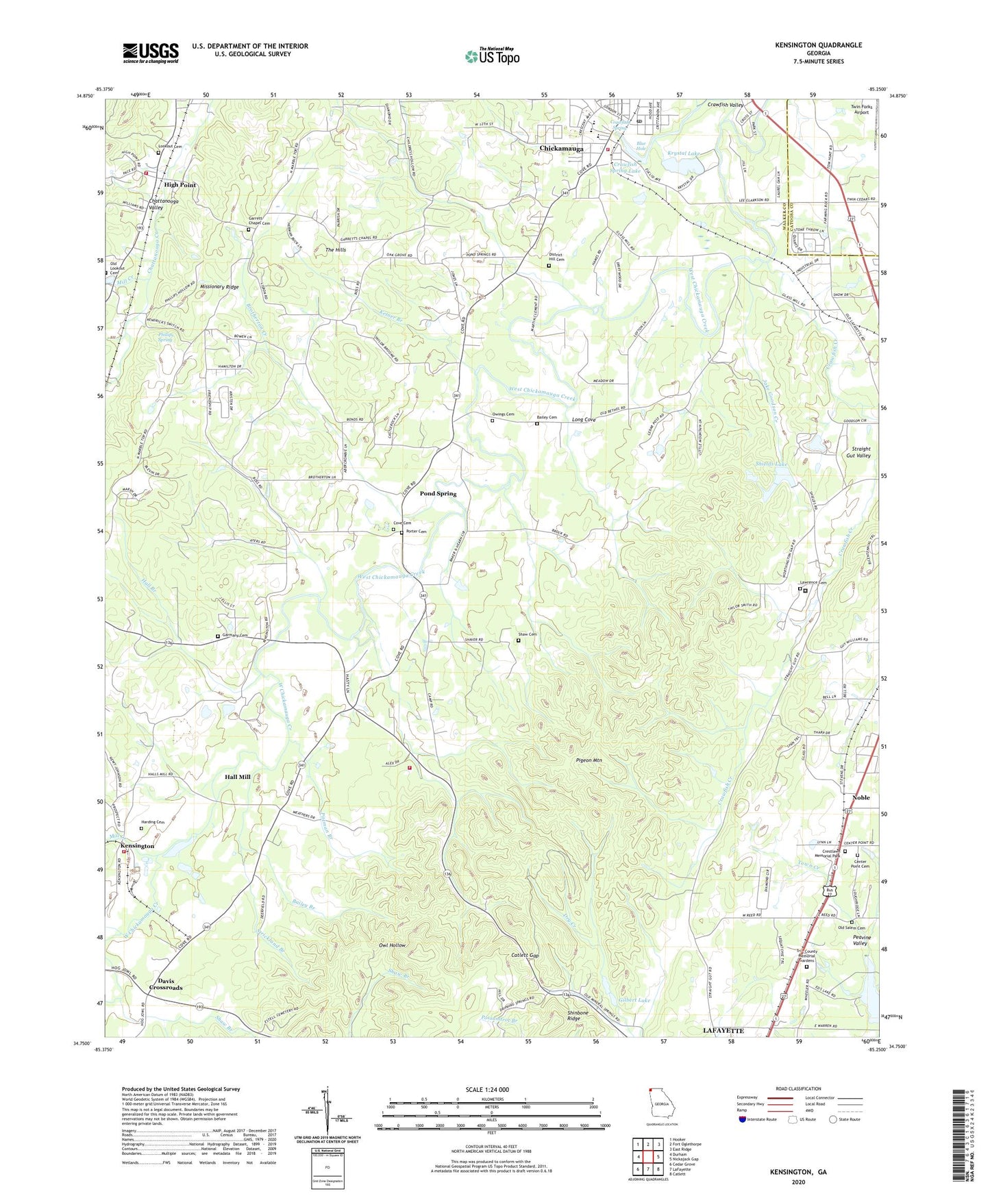 Kensington Georgia US Topo Map Image