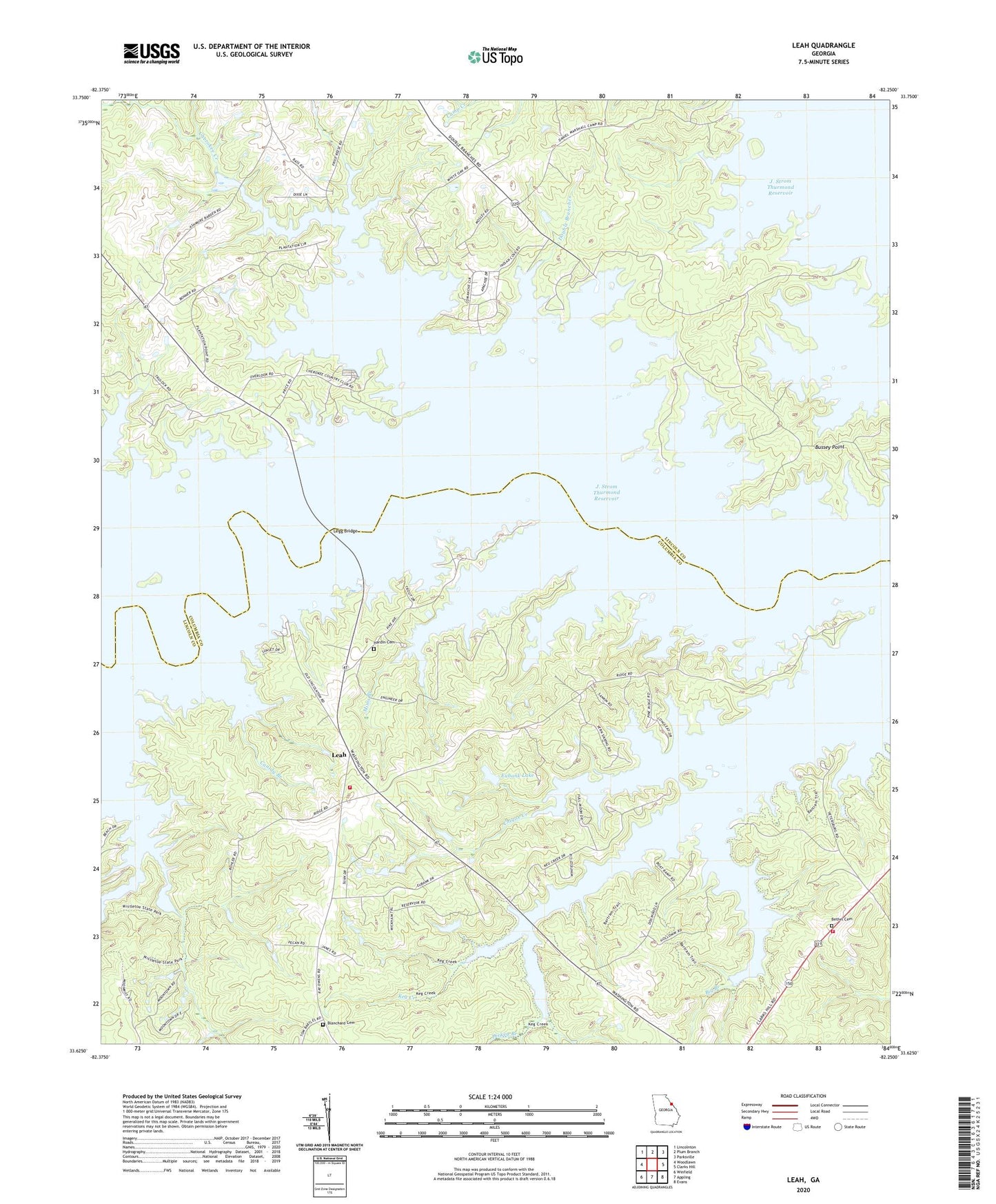 Leah Georgia US Topo Map Image