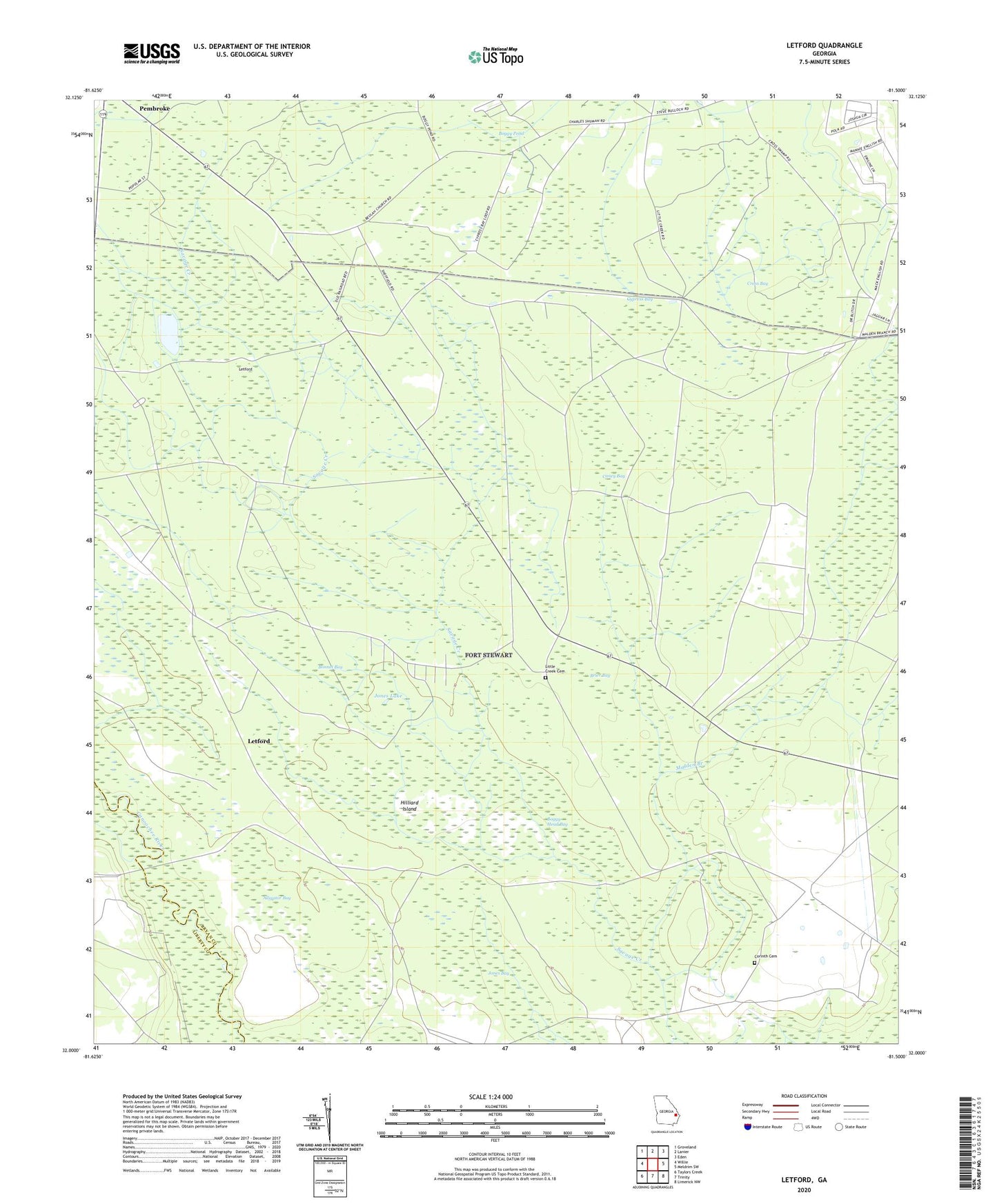 Letford Georgia US Topo Map Image