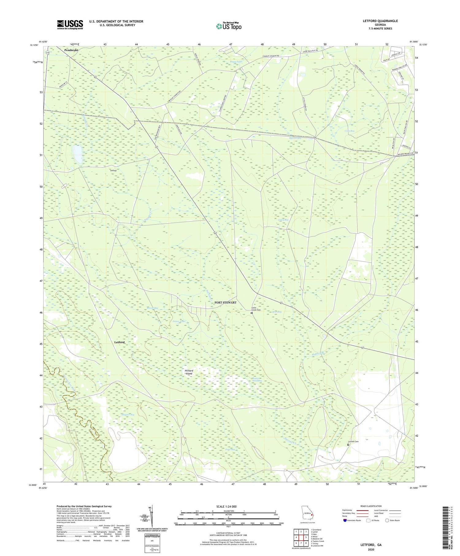 Letford Georgia US Topo Map Image