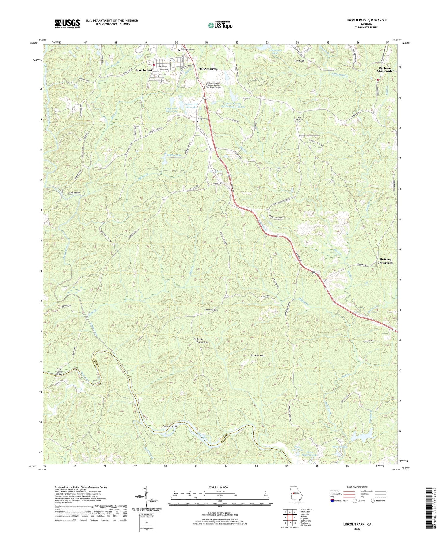 Lincoln Park Georgia US Topo Map Image