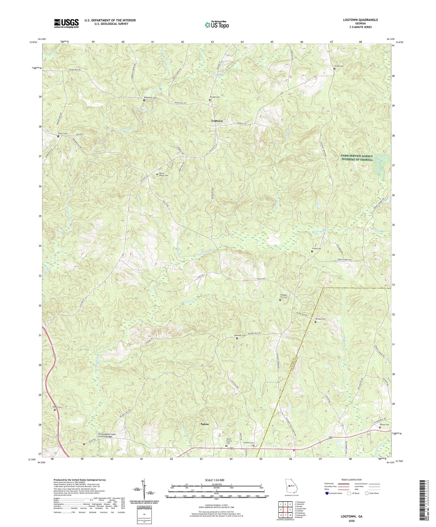 Logtown Georgia US Topo Map Image