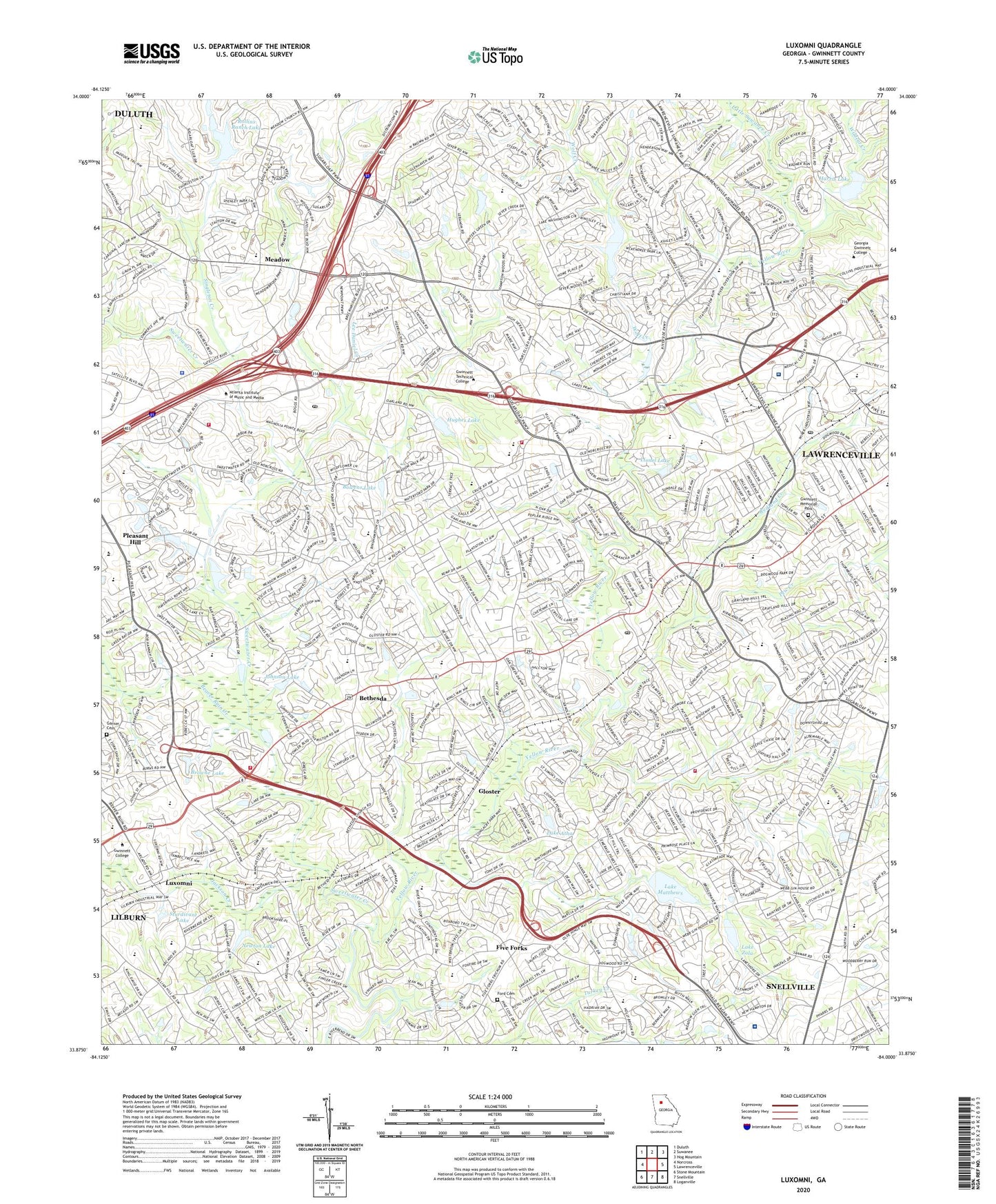 Luxomni Georgia US Topo Map Image
