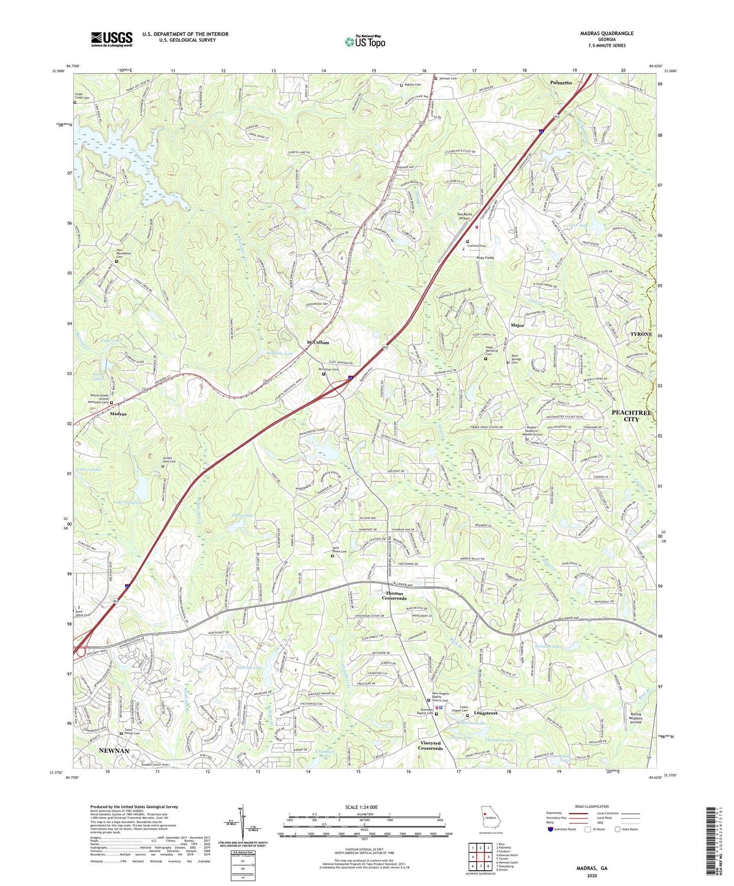 Madras Georgia US Topo Map Image