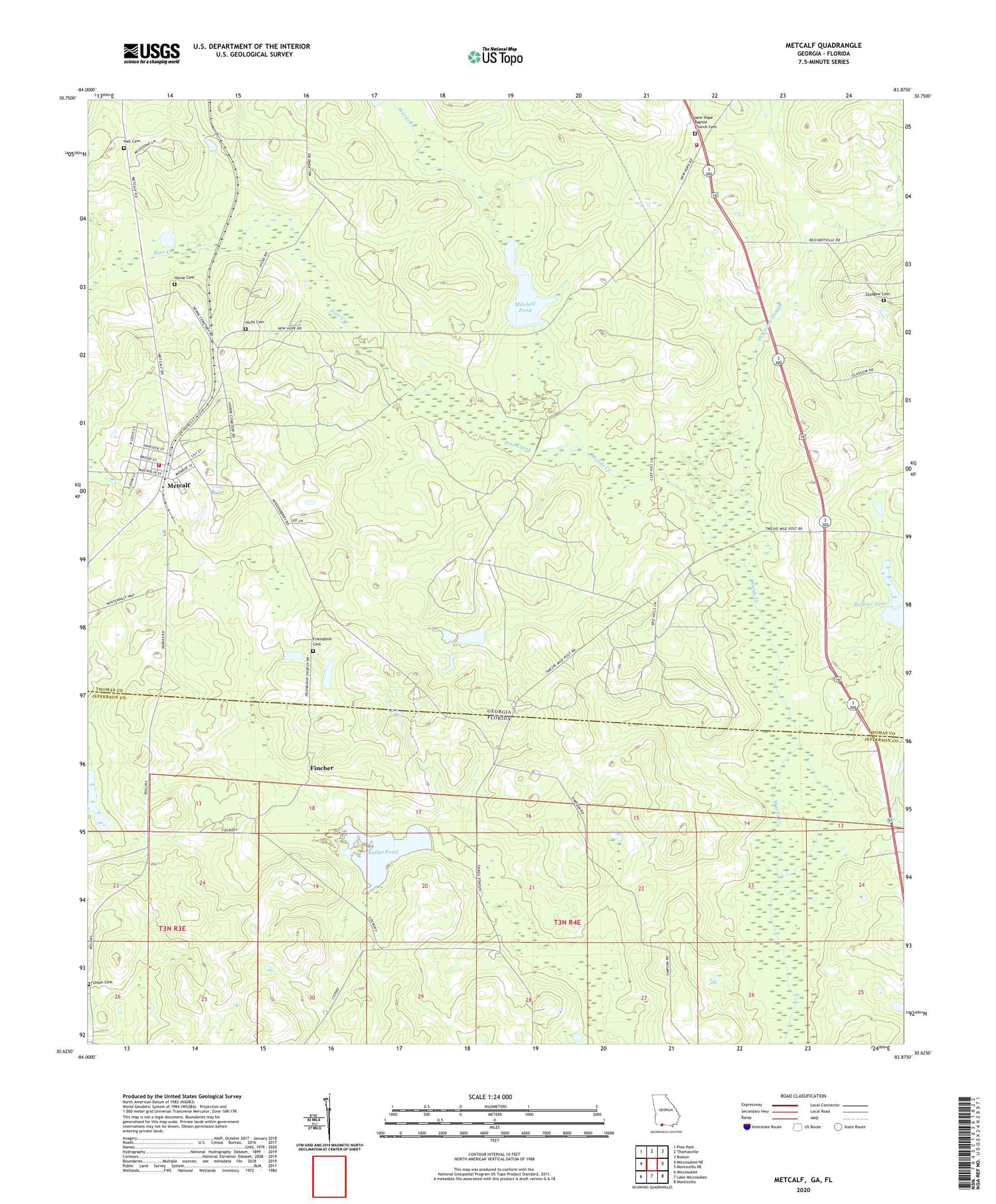 Metcalf Georgia US Topo Map Image