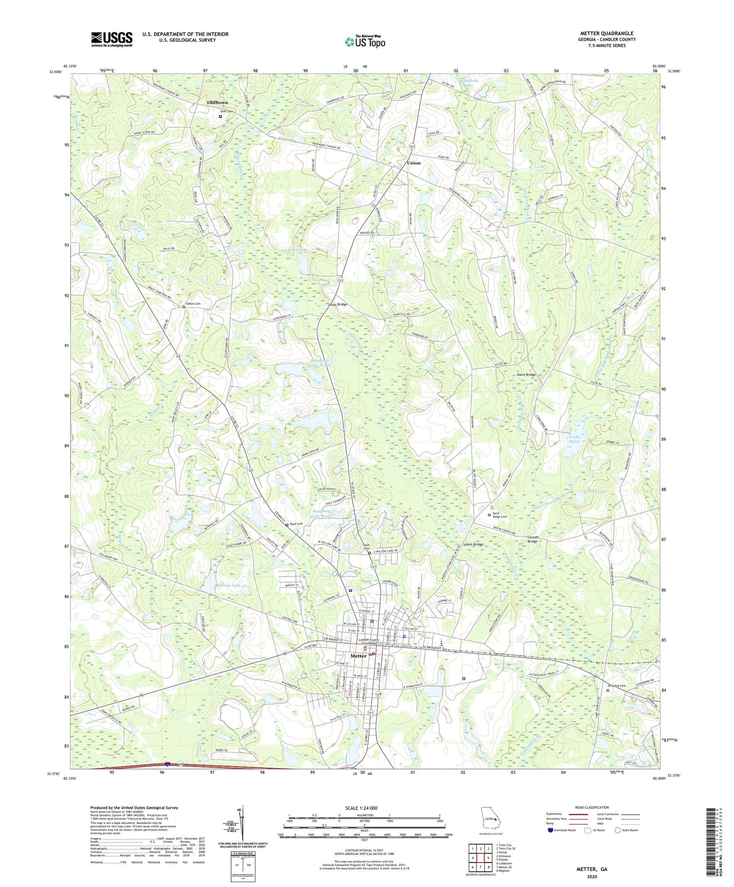 Metter Georgia US Topo Map Image