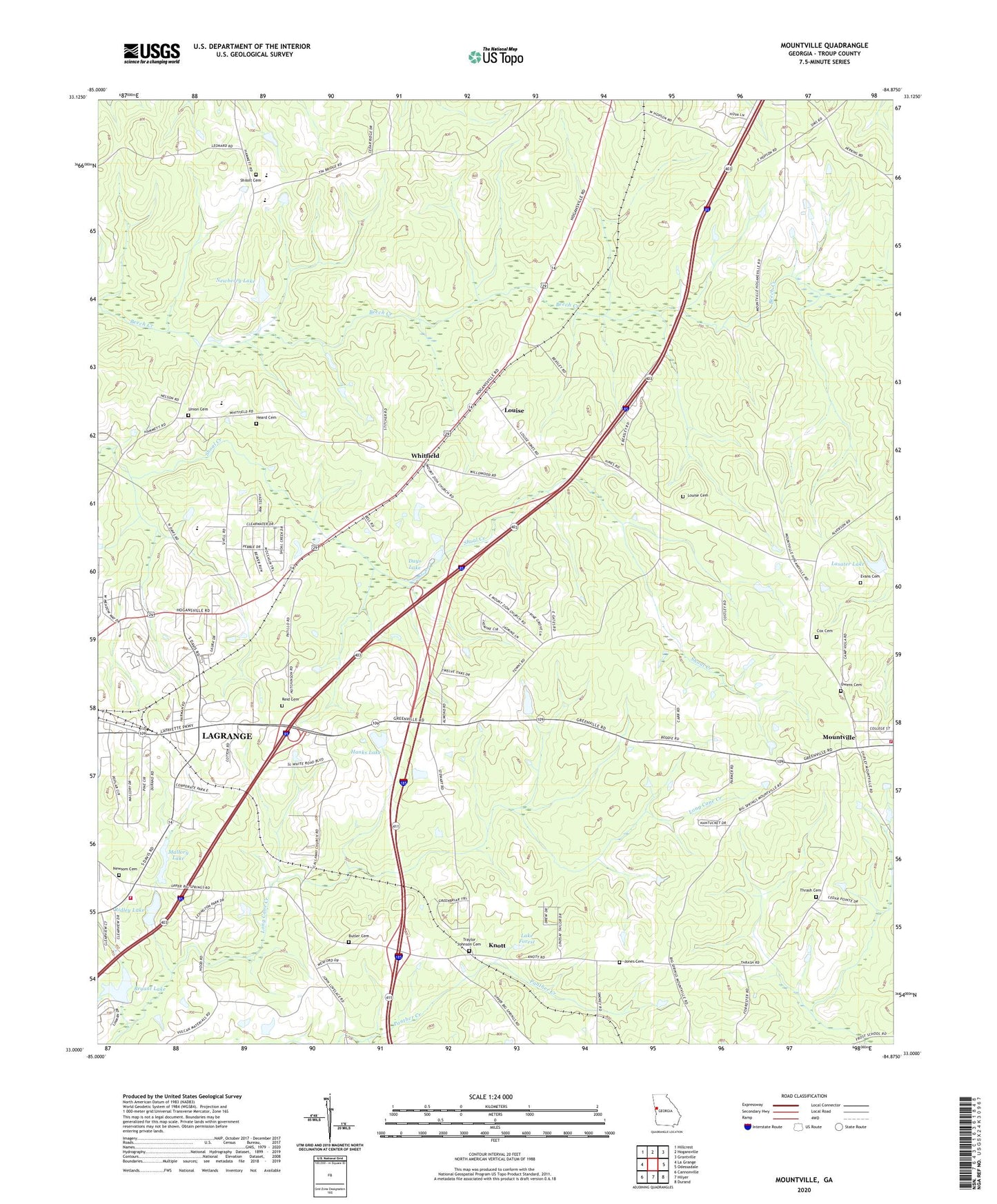Mountville Georgia US Topo Map Image