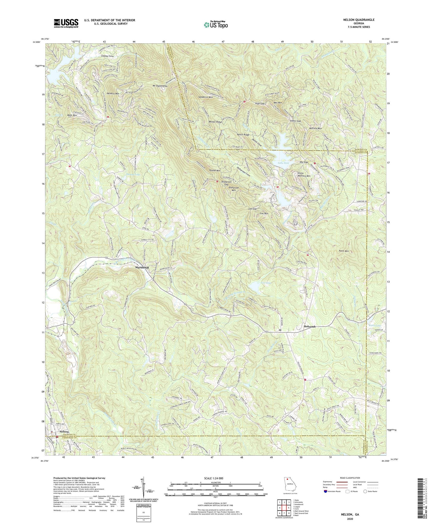 Nelson Georgia US Topo Map Image