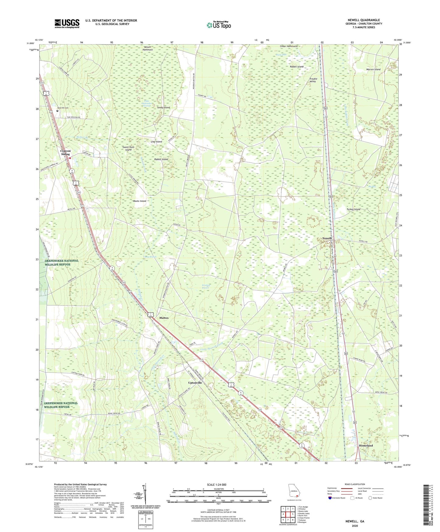 Newell Georgia US Topo Map Image
