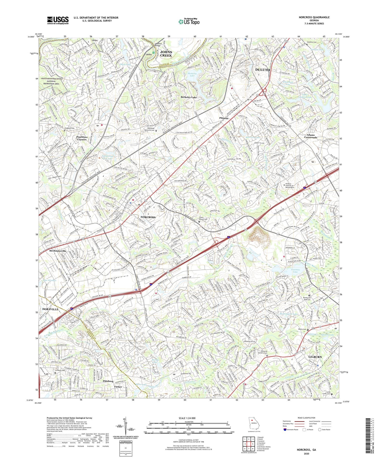 Norcross Georgia US Topo Map Image