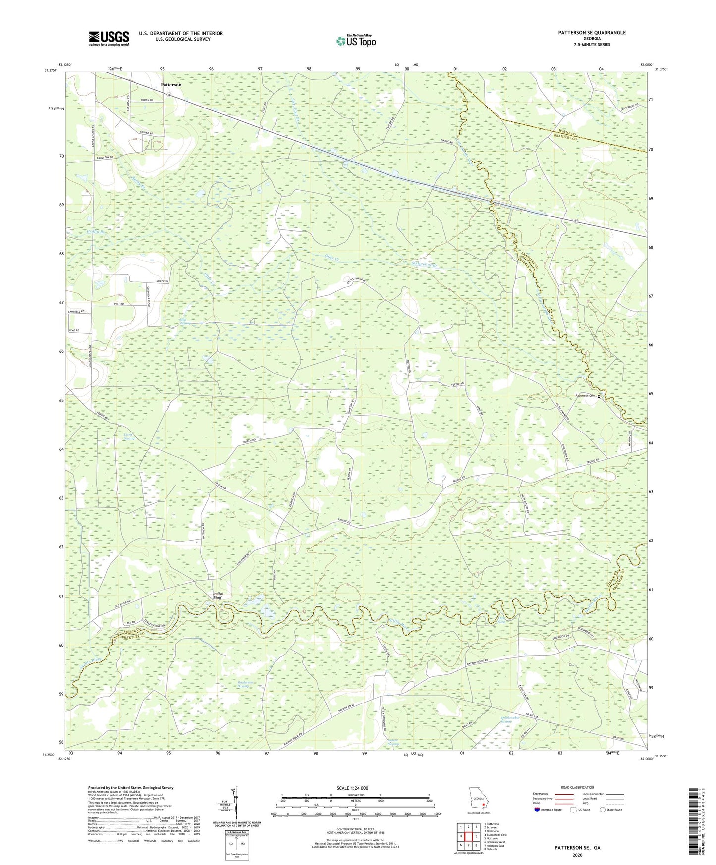 Patterson SE Georgia US Topo Map Image
