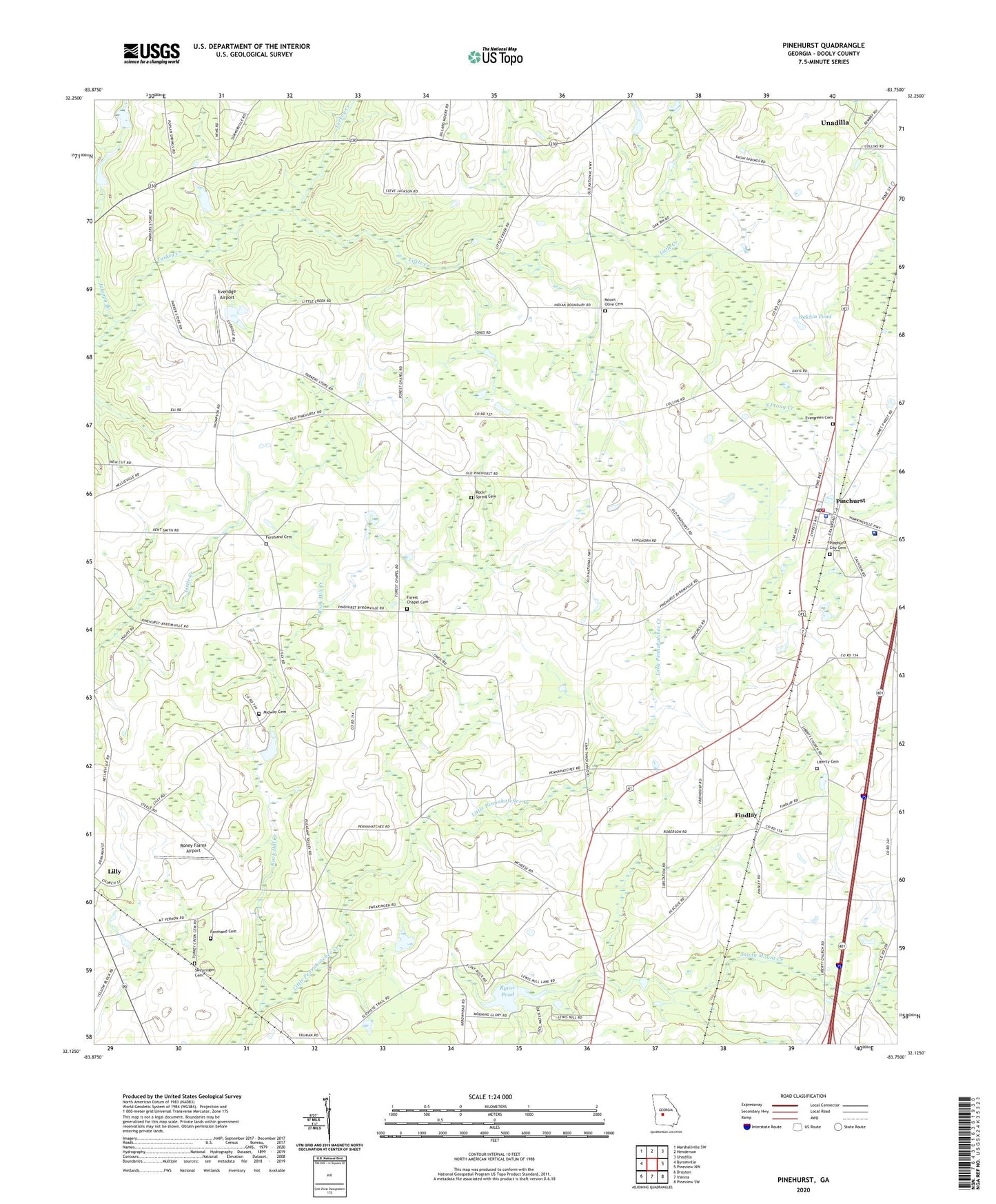Pinehurst Georgia US Topo Map Image