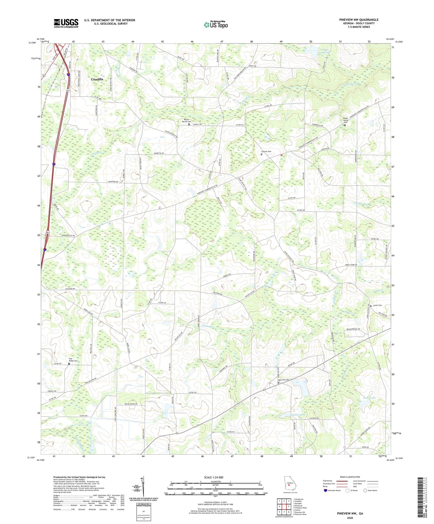 Pineview NW Georgia US Topo Map Image