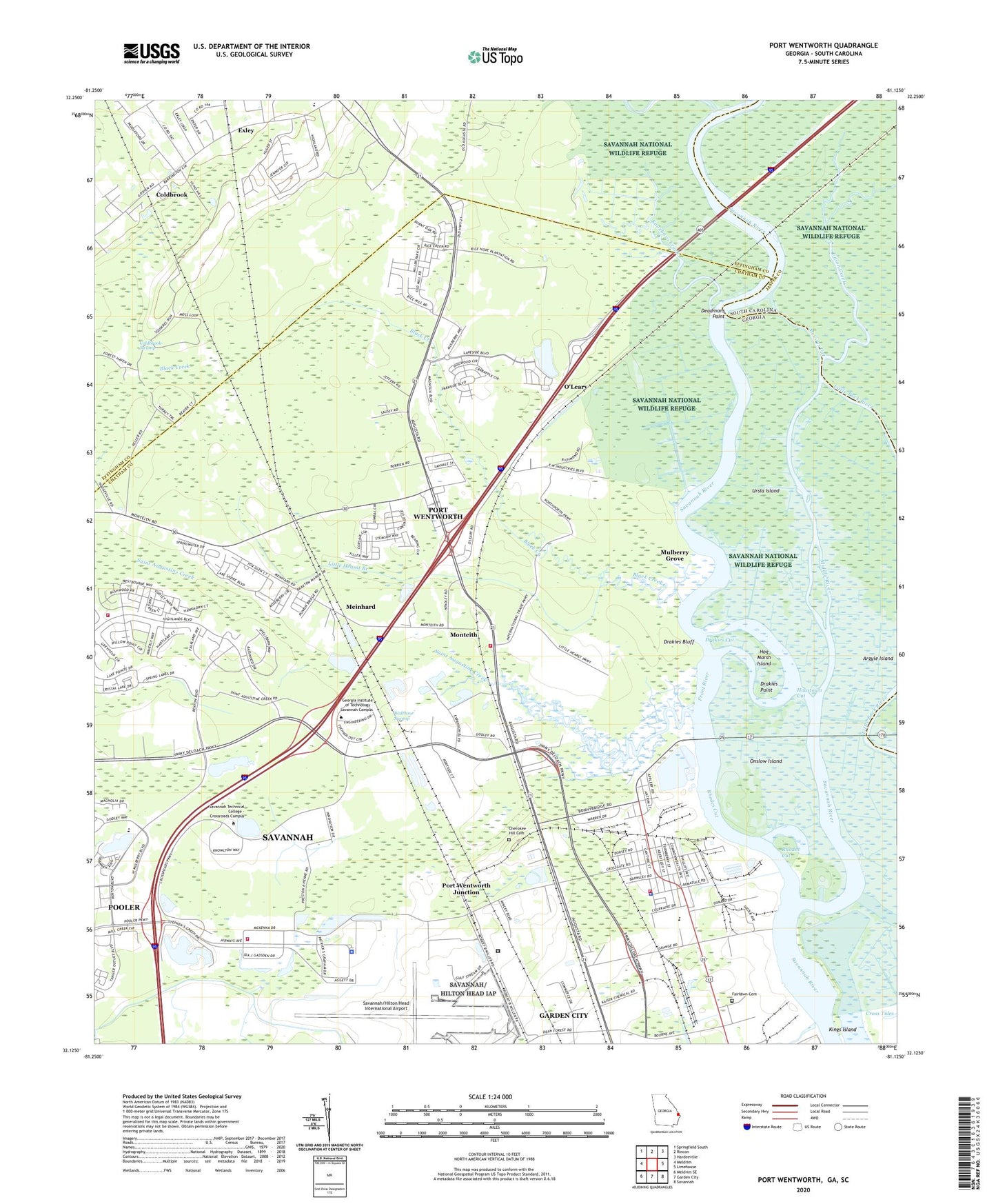 Port Wentworth Georgia US Topo Map Image