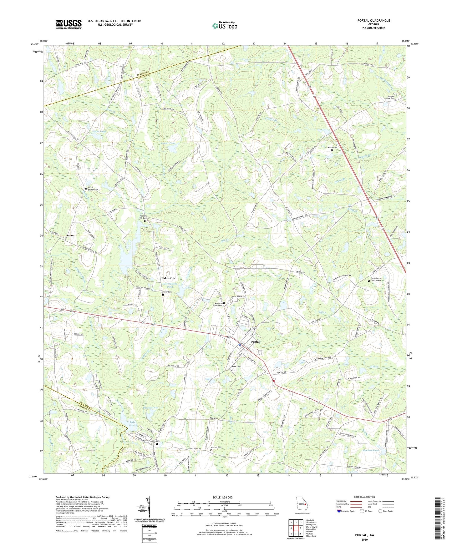 Portal Georgia US Topo Map Image
