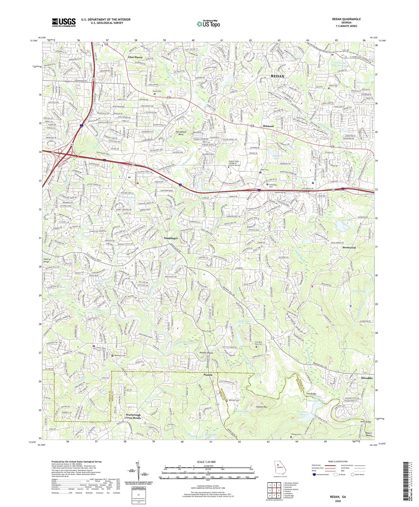 Redan Georgia US Topo Map Image