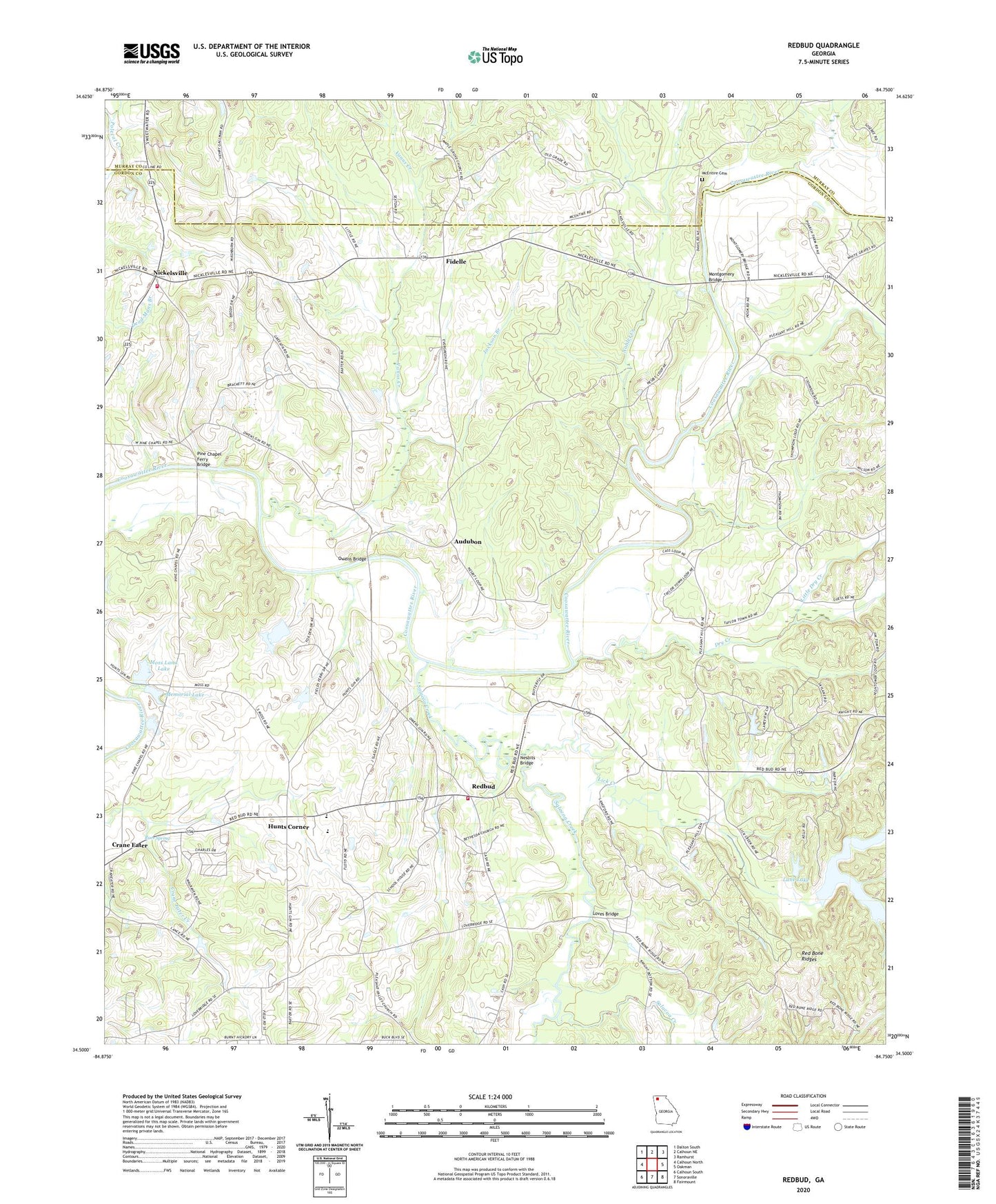 Redbud Georgia US Topo Map Image