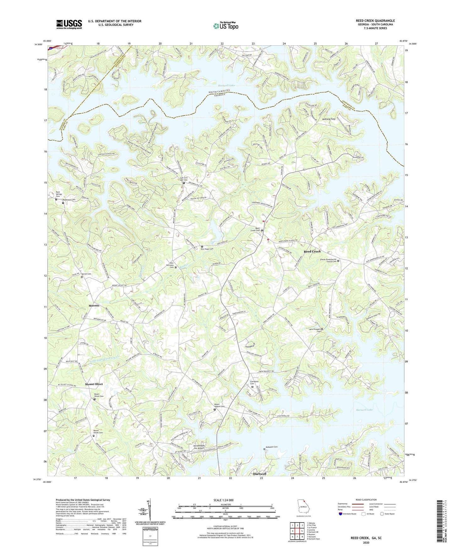 Reed Creek Georgia US Topo Map Image