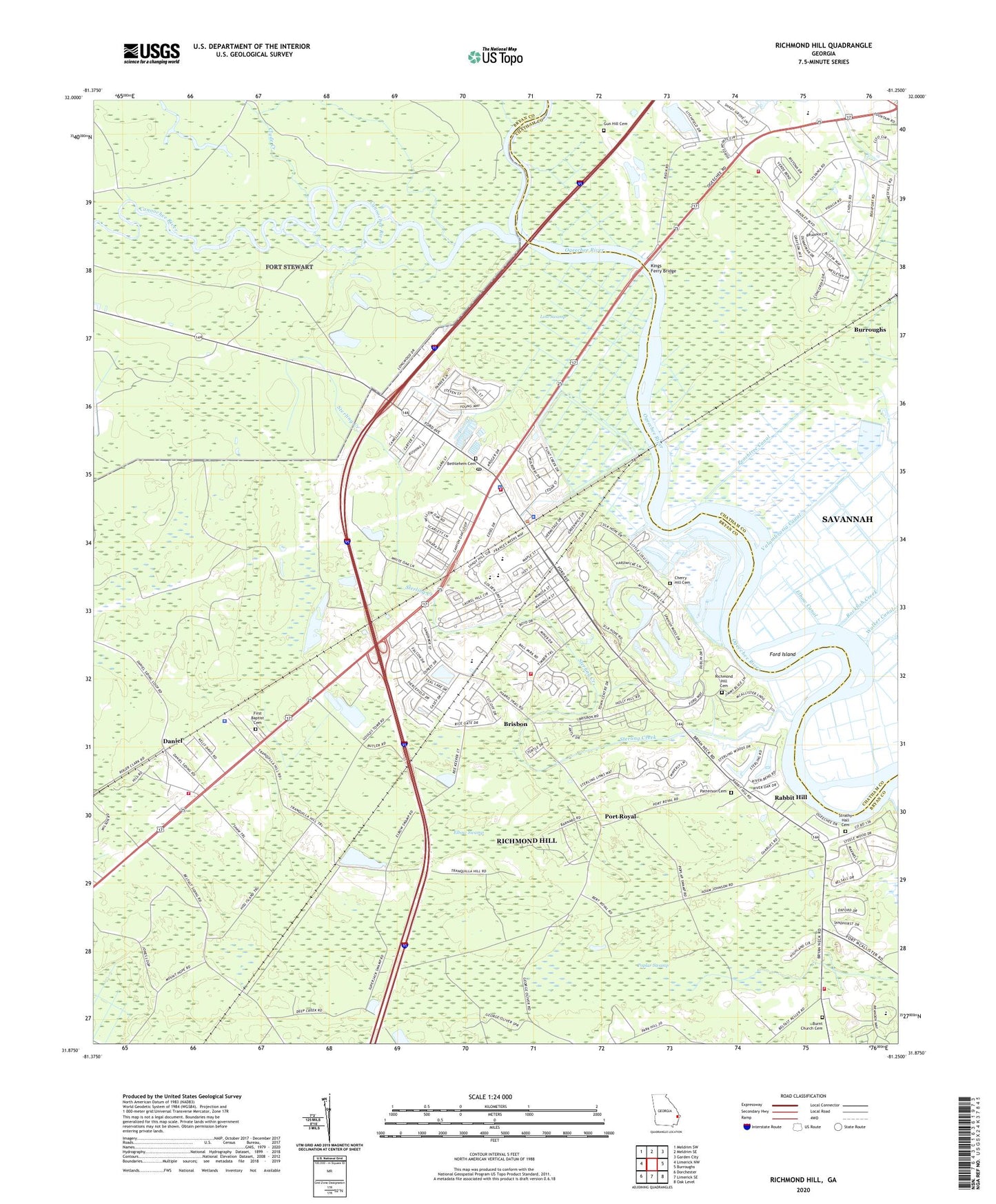 Richmond Hill Georgia US Topo Map Image