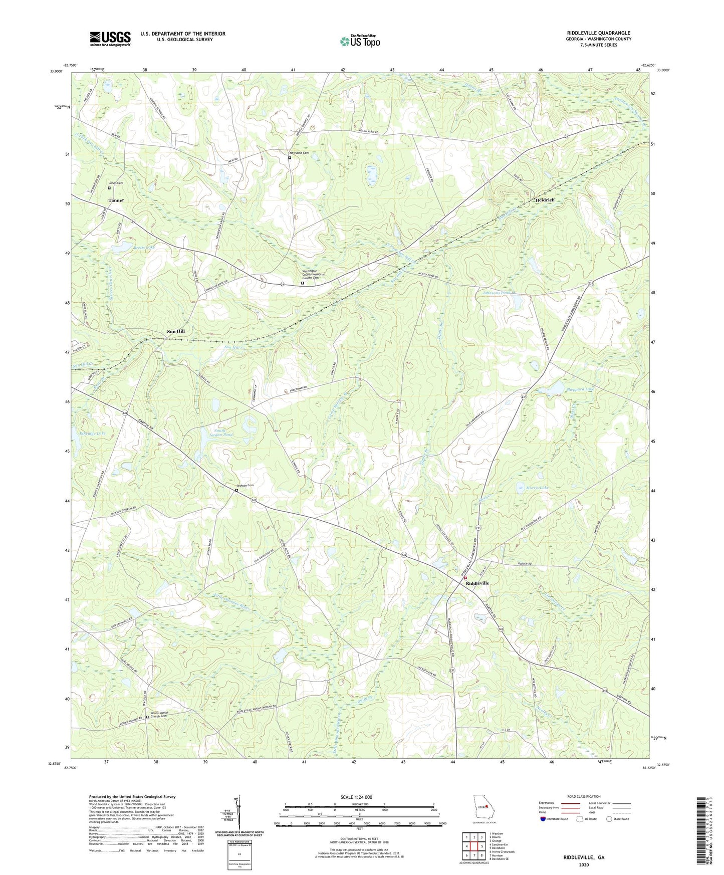Riddleville Georgia US Topo Map Image