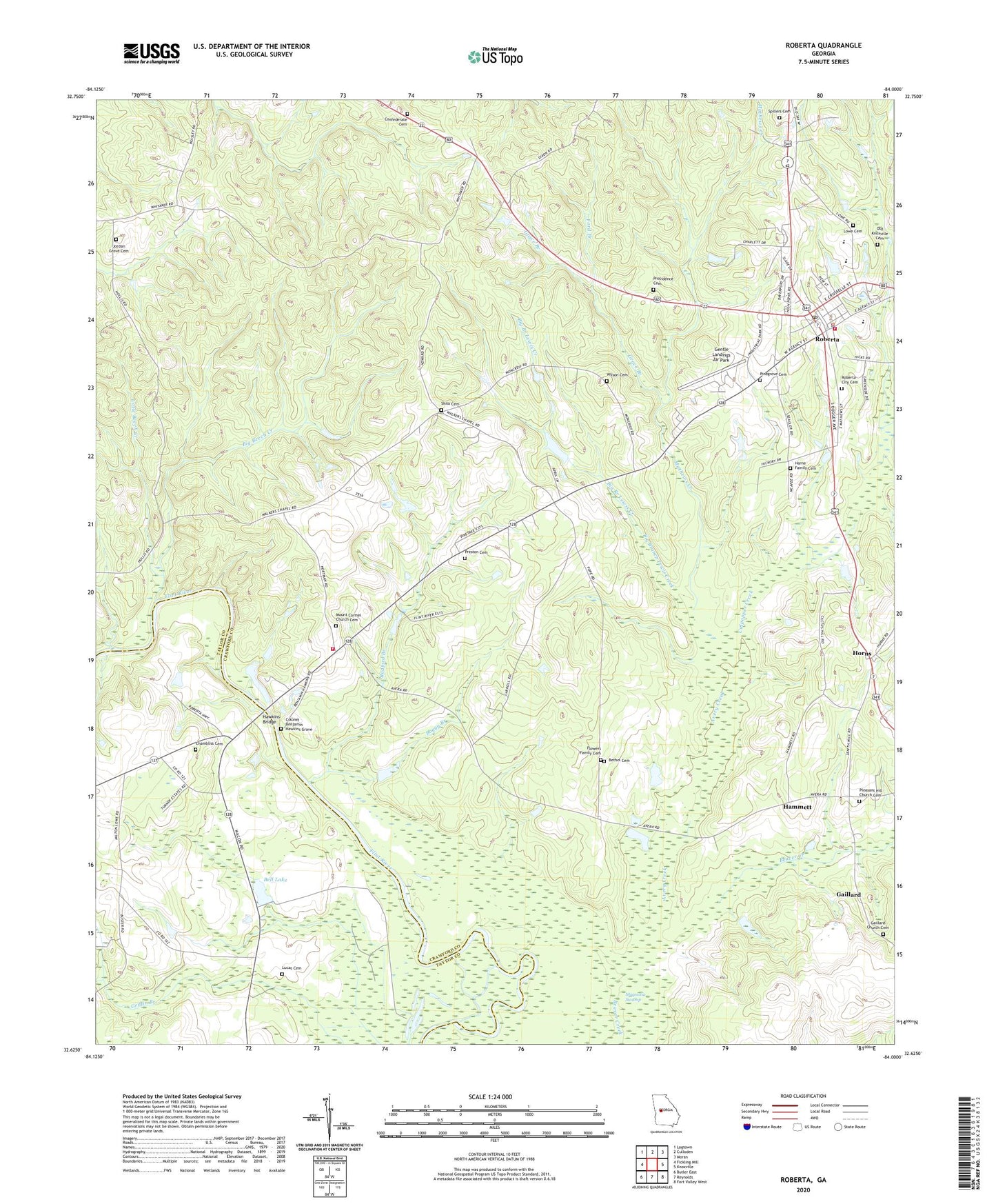 Roberta Georgia US Topo Map Image