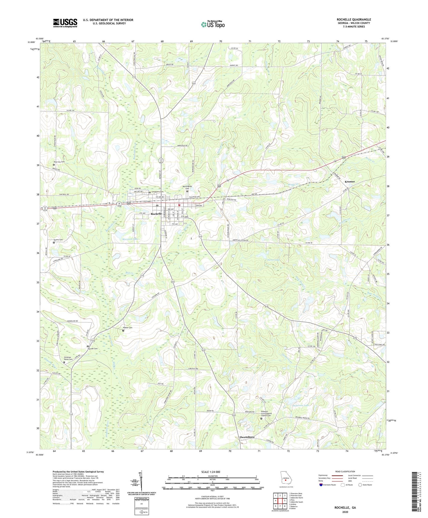 Rochelle Georgia US Topo Map Image