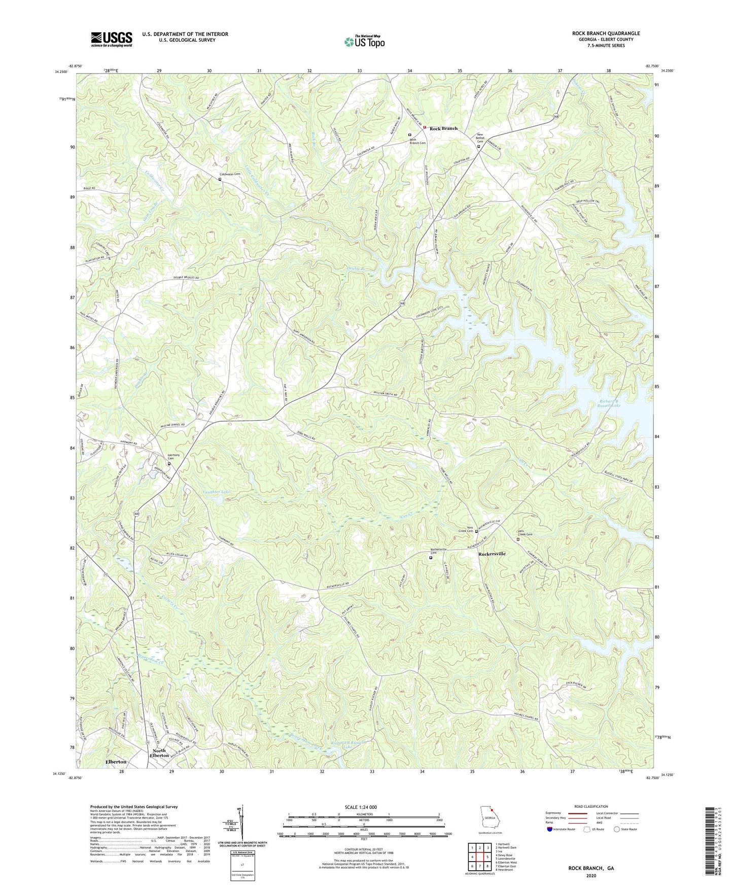 Rock Branch Georgia US Topo Map Image
