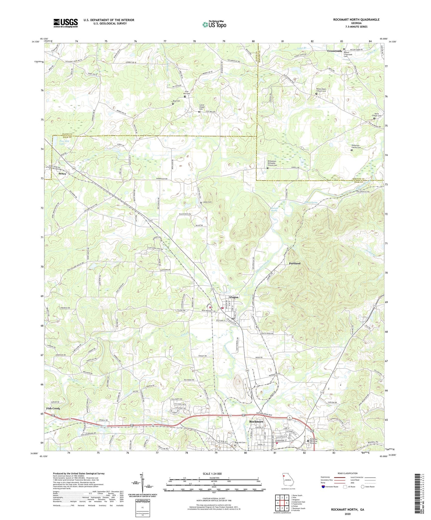 Rockmart North Georgia US Topo Map Image