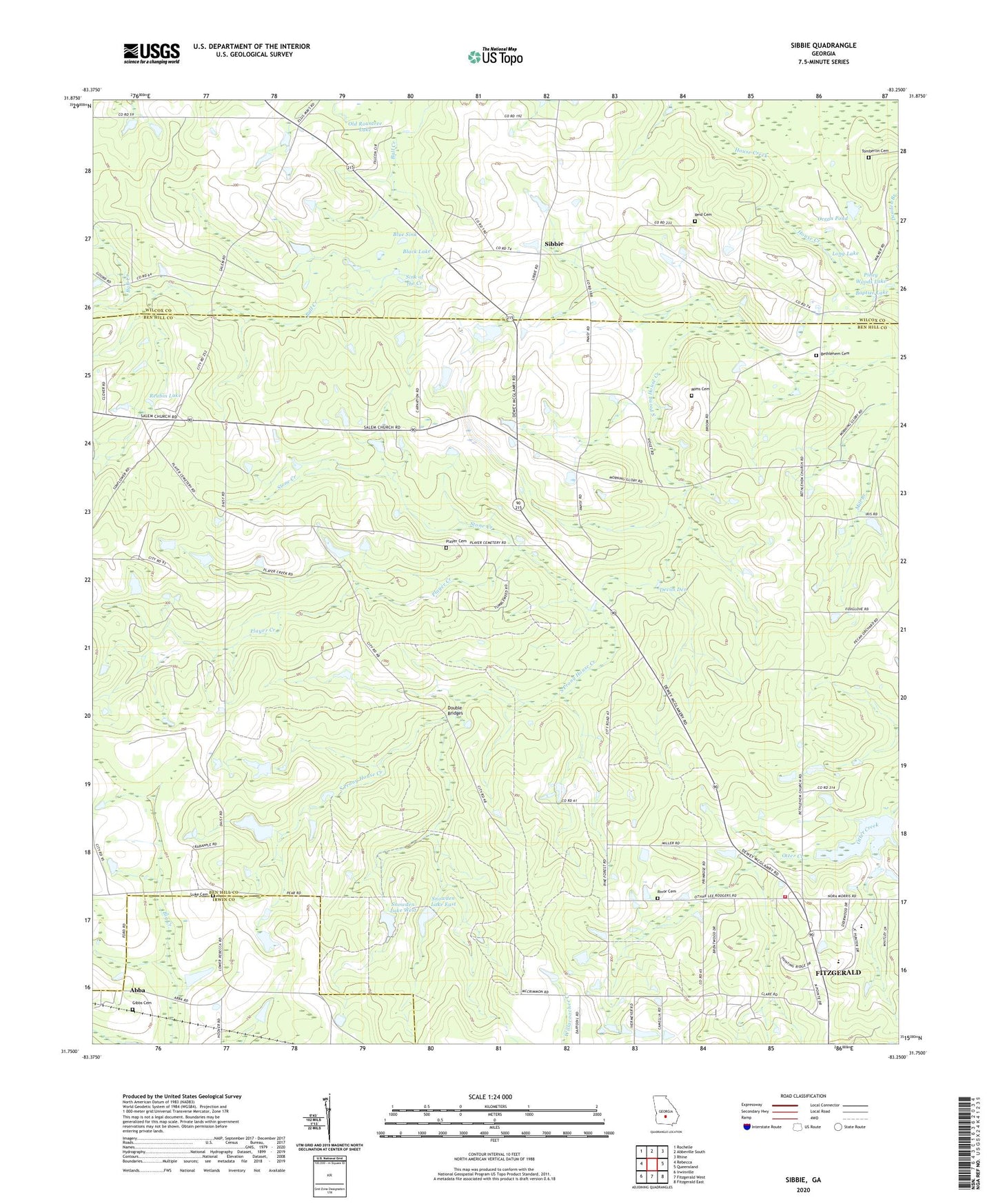 Sibbie Georgia US Topo Map Image