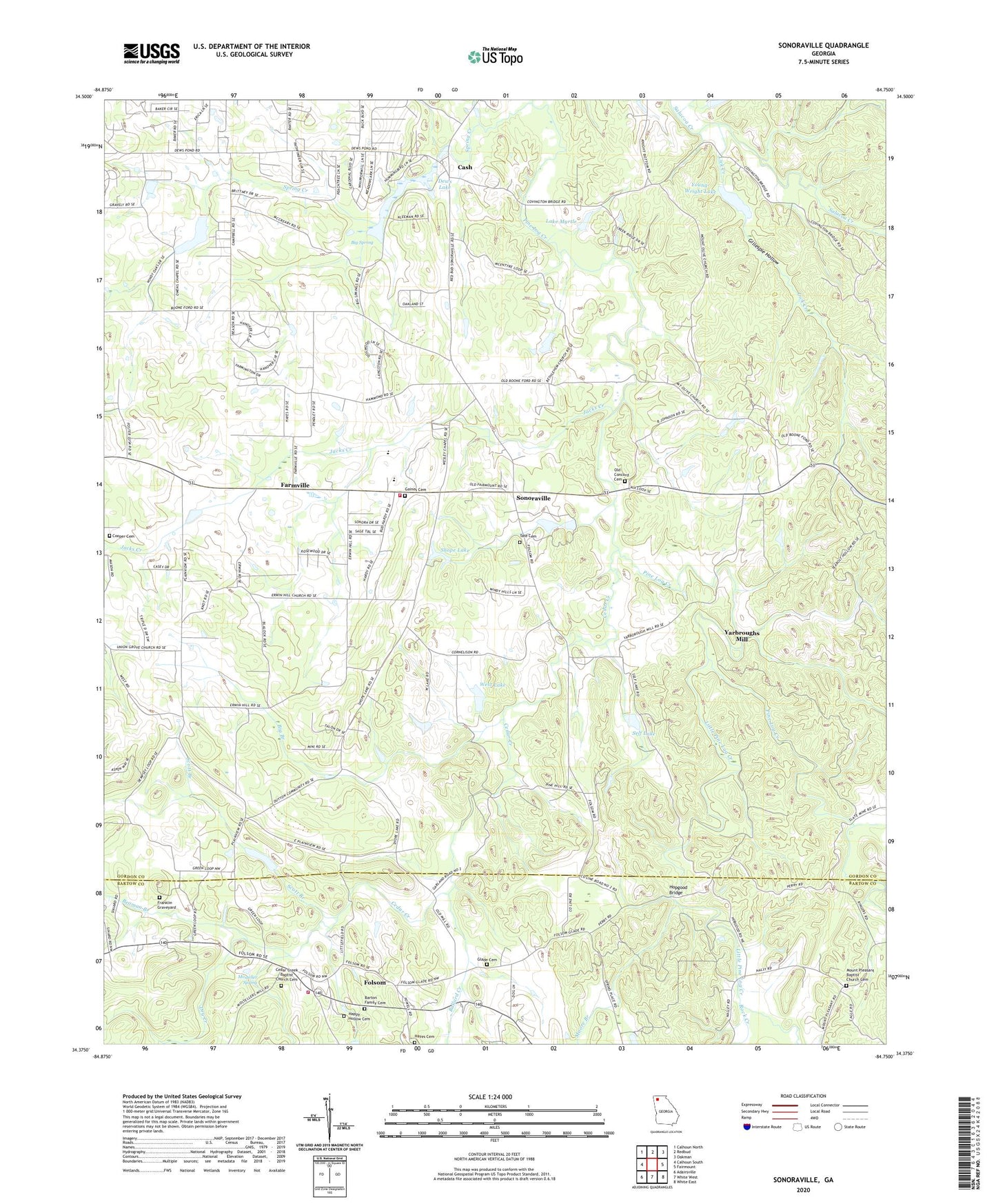 Sonoraville Georgia US Topo Map Image