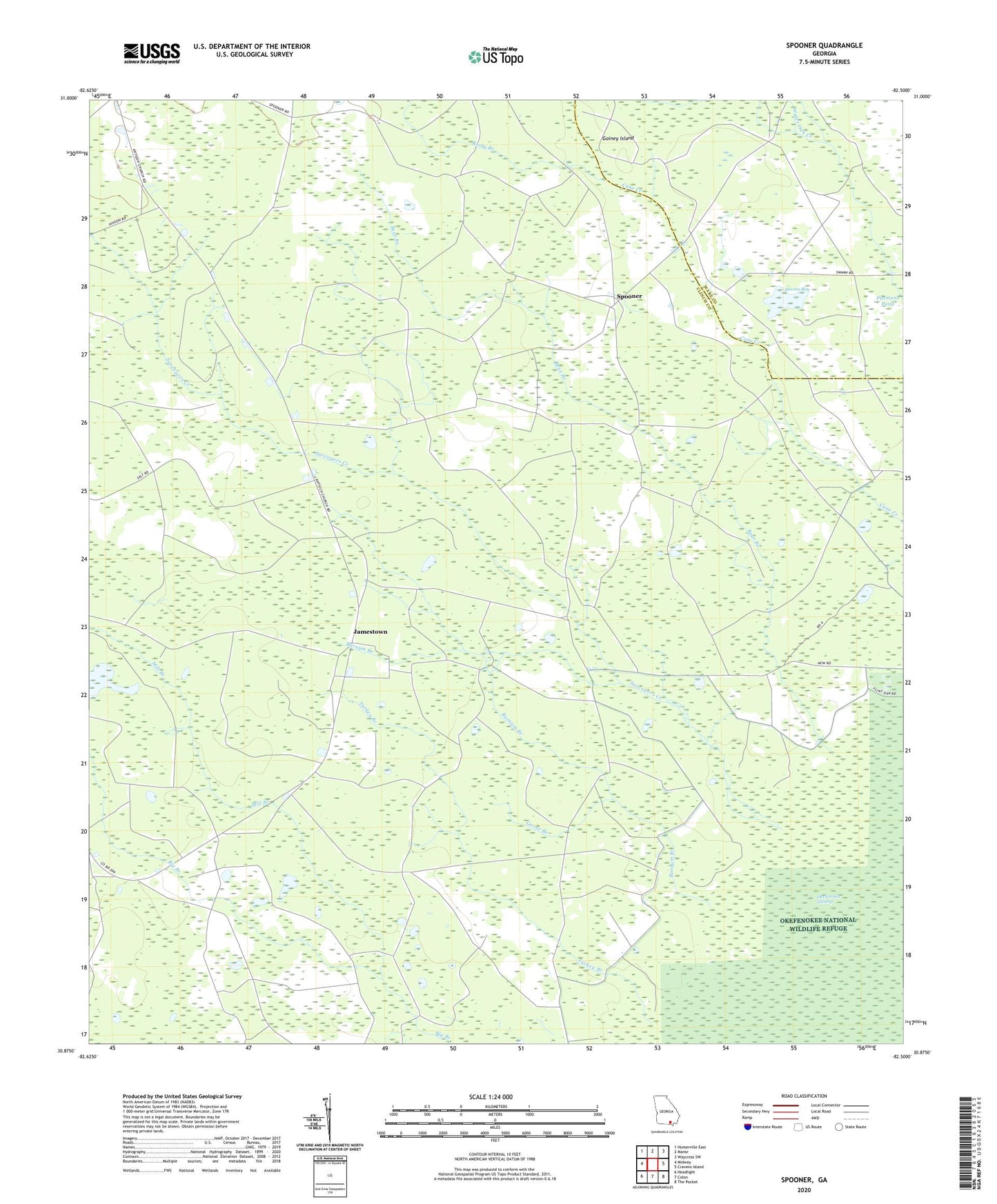 Spooner Georgia US Topo Map Image