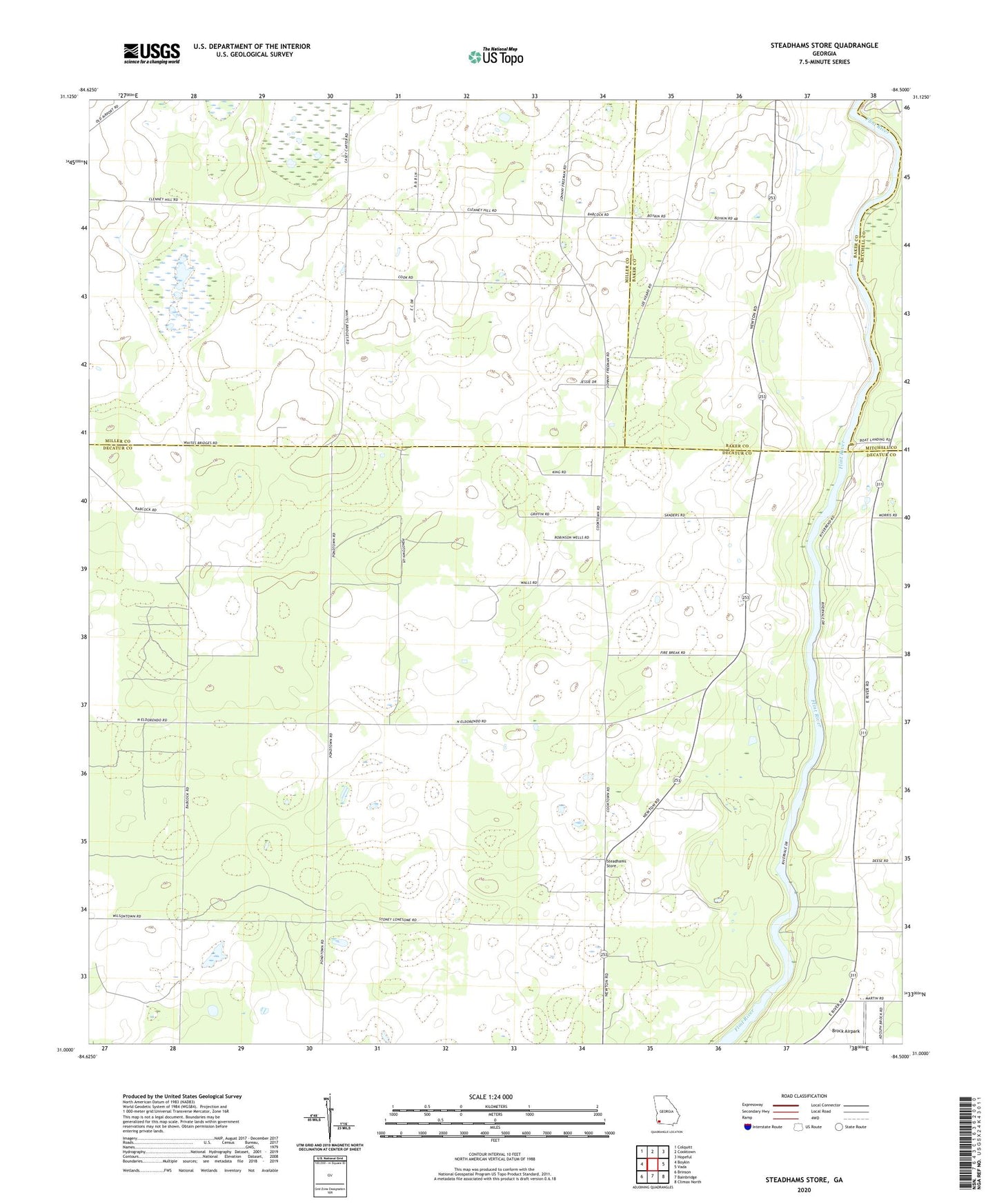 Steadhams Store Georgia US Topo Map Image