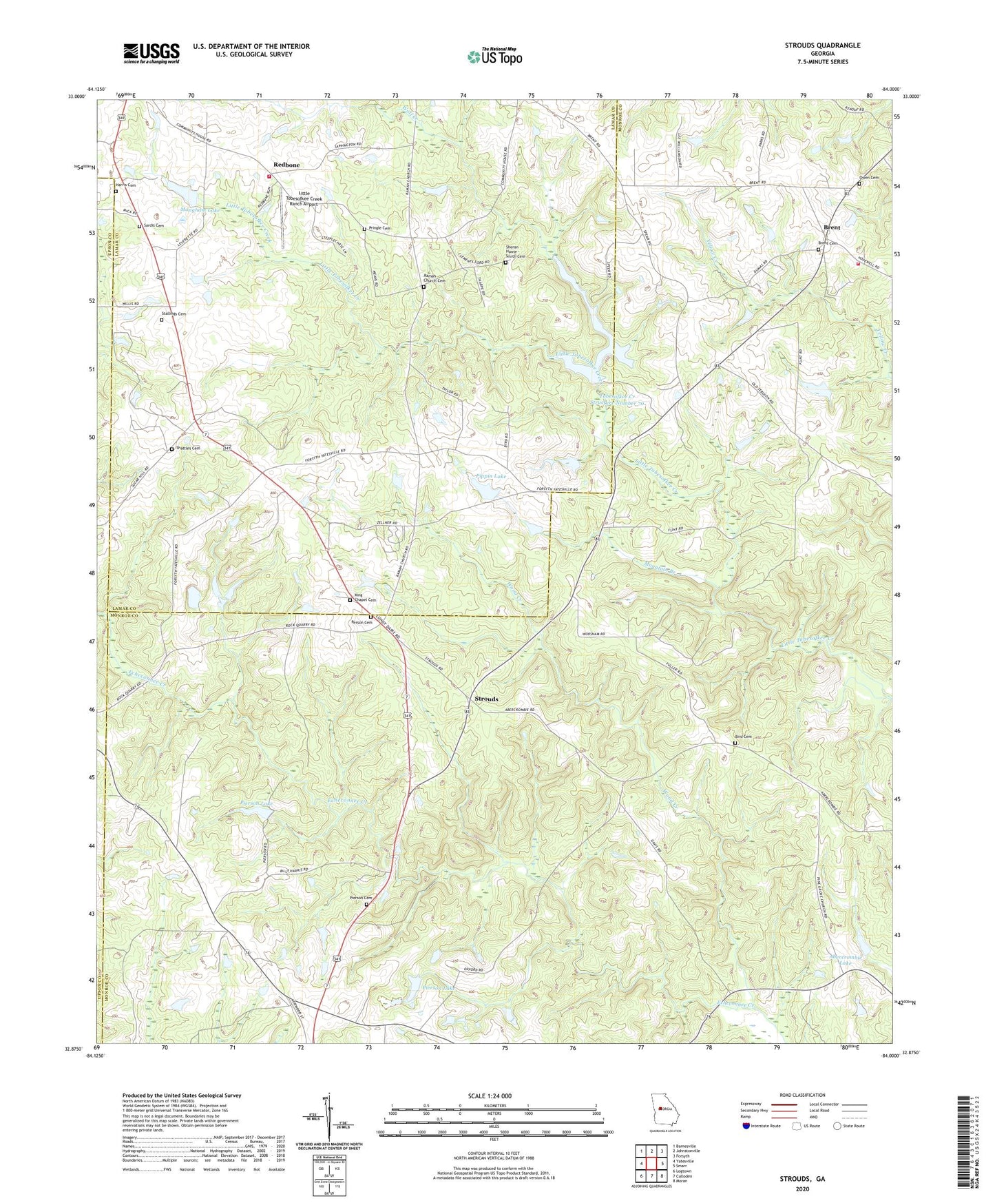 Strouds Georgia US Topo Map Image