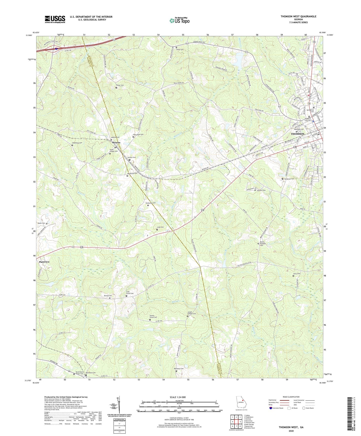Thomson West Georgia US Topo Map Image