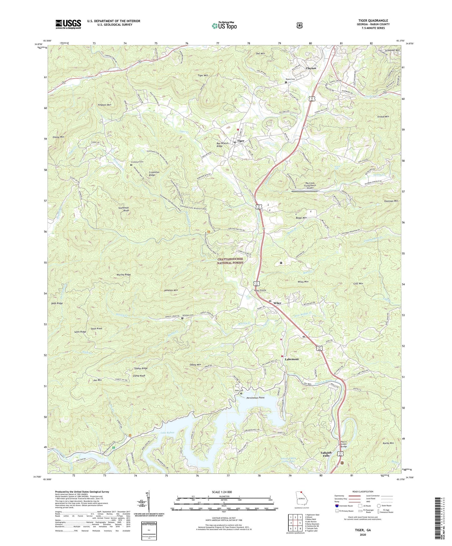 Tiger Georgia US Topo Map Image