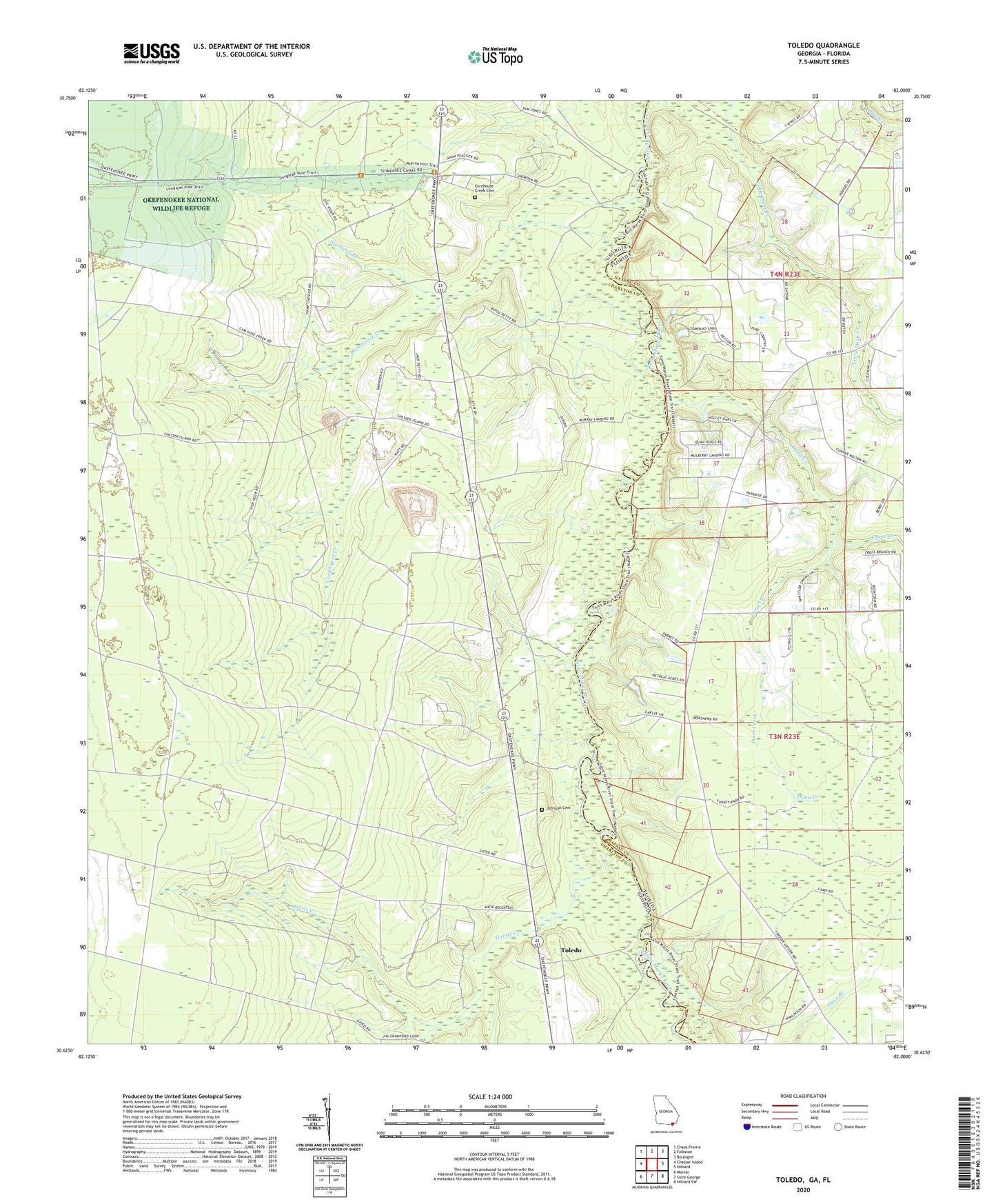 Toledo Georgia US Topo Map Image