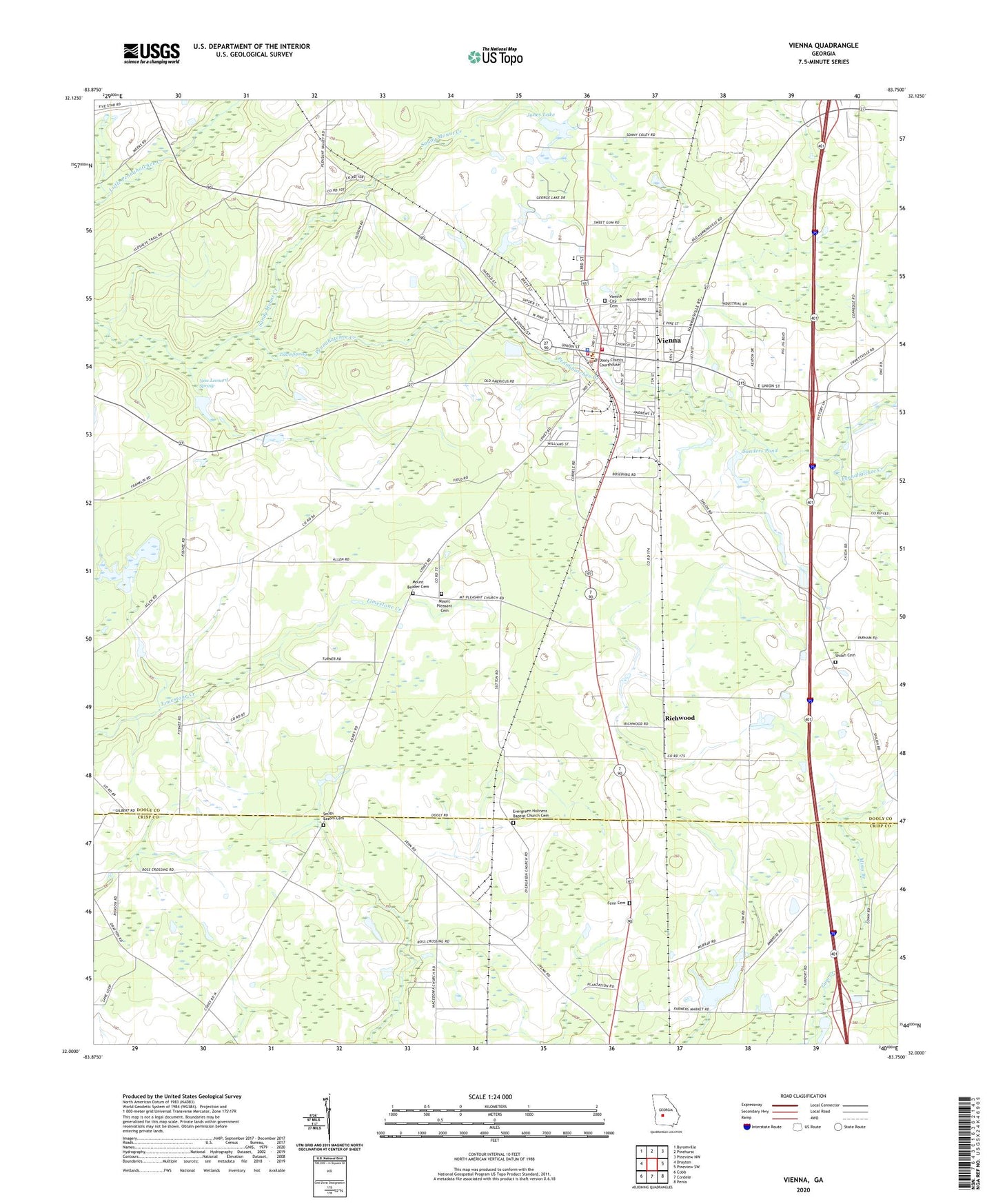 Vienna Georgia US Topo Map Image