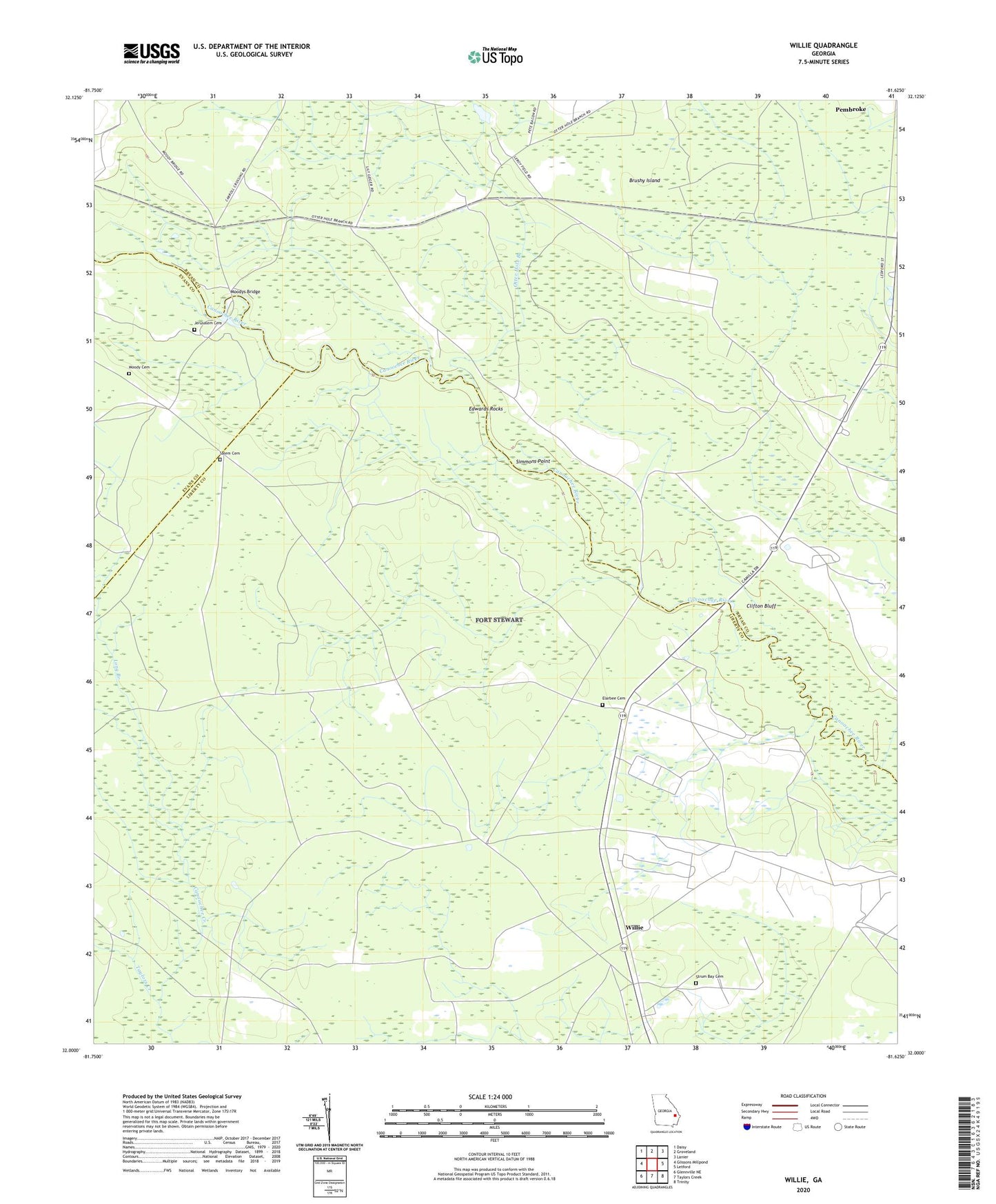 Willie Georgia US Topo Map Image