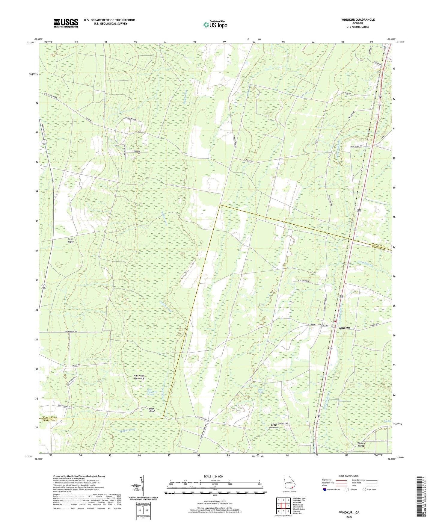Winokur Georgia US Topo Map Image