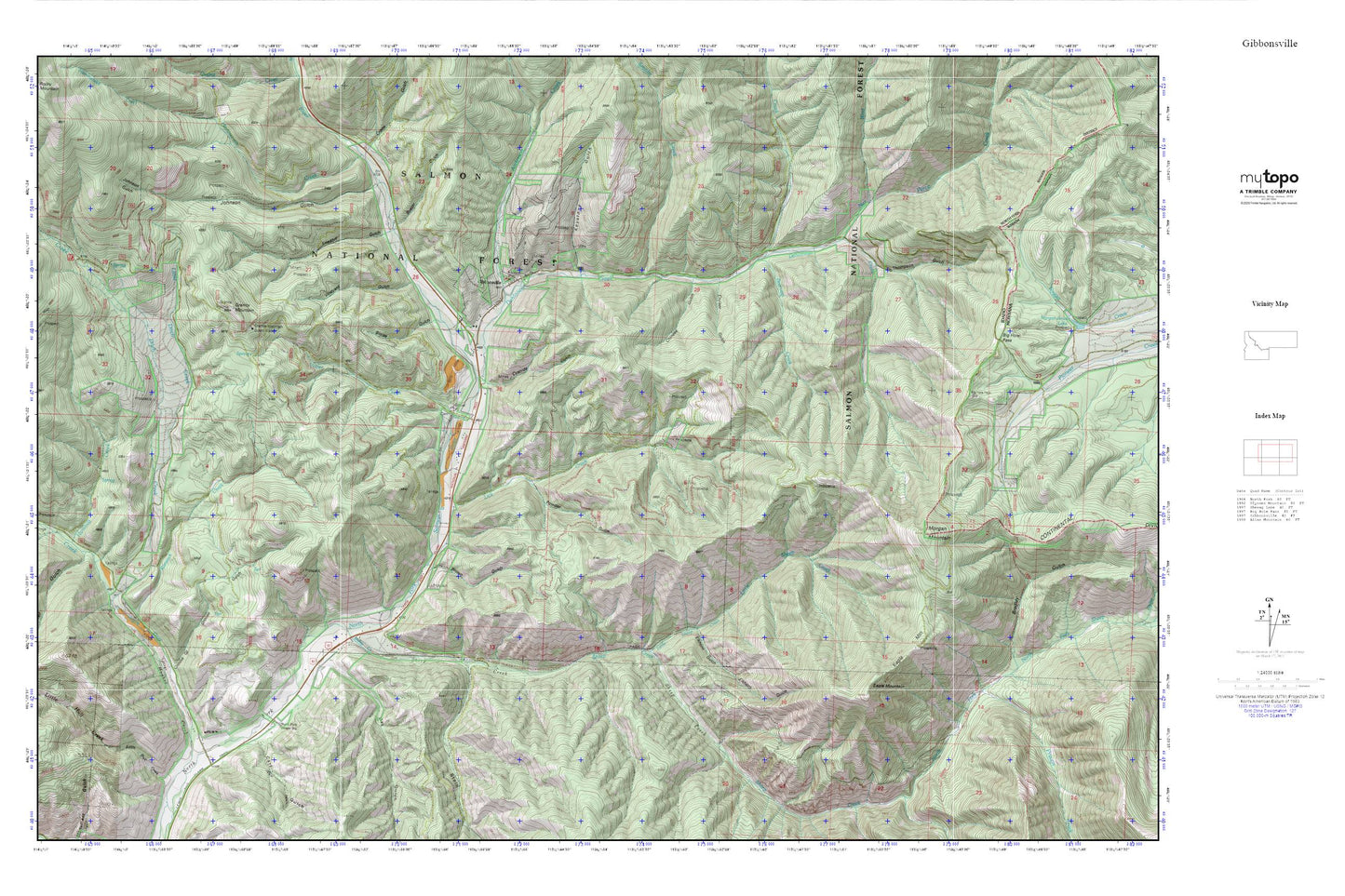 Gibbonsville MyTopo Explorer Series Map Image