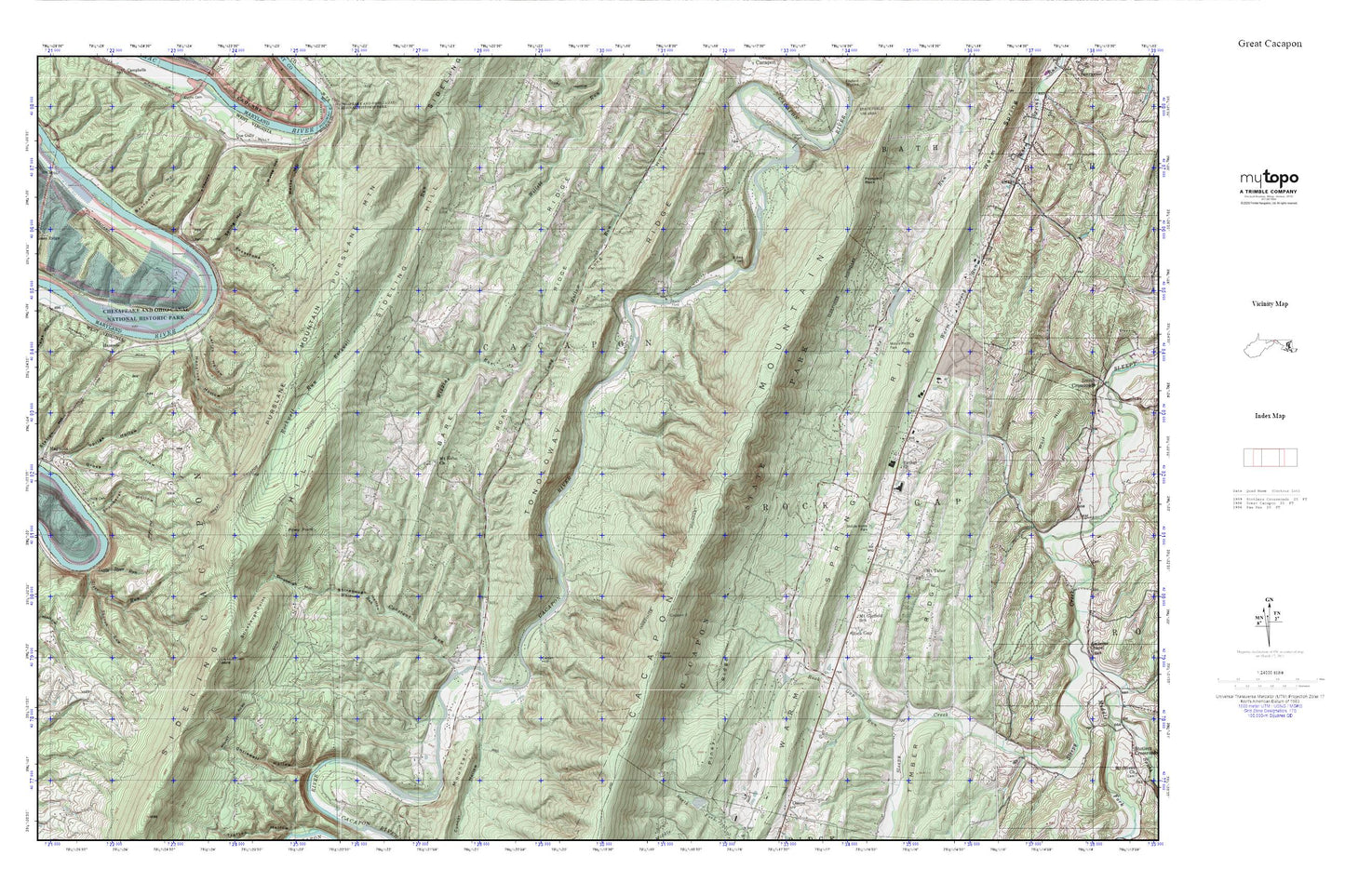 Great Cacapon MyTopo Explorer Series Map Image