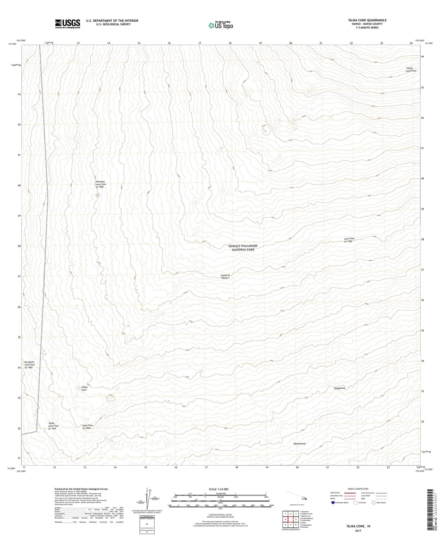 Alika Cone Hawaii US Topo Map Image