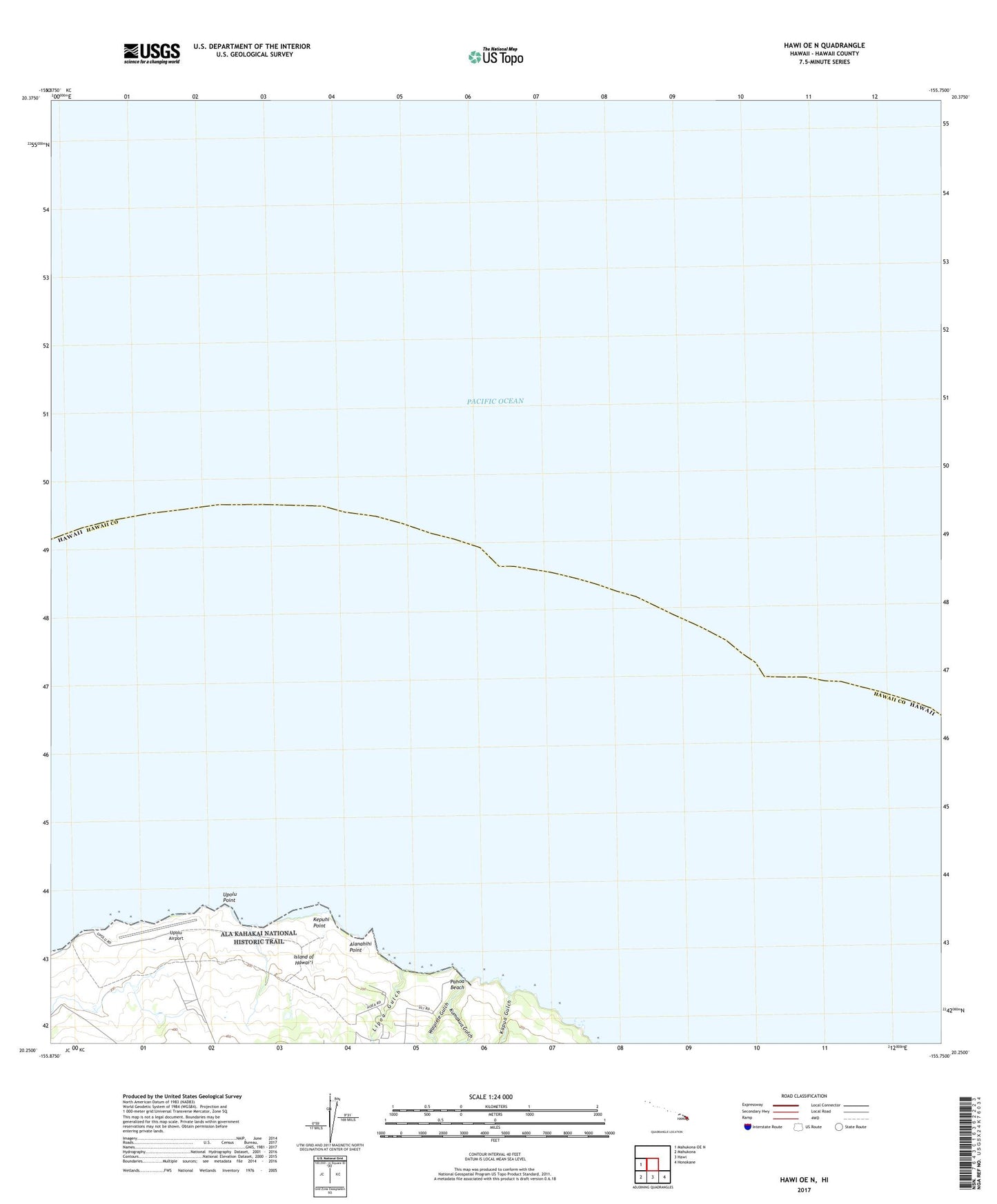 Hawi OE N Hawaii US Topo Map Image