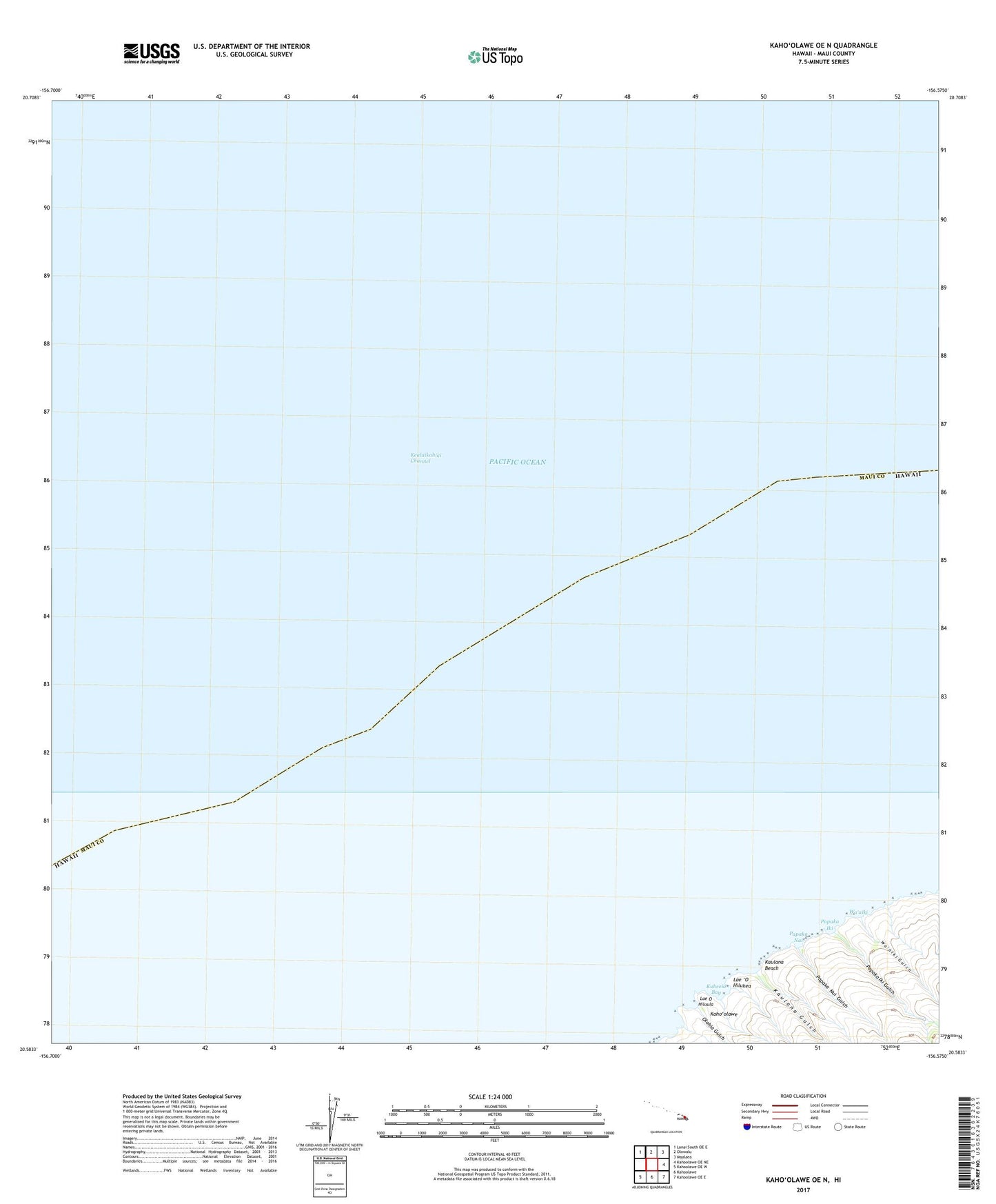 Kahoolawe OE N Hawaii US Topo Map Image
