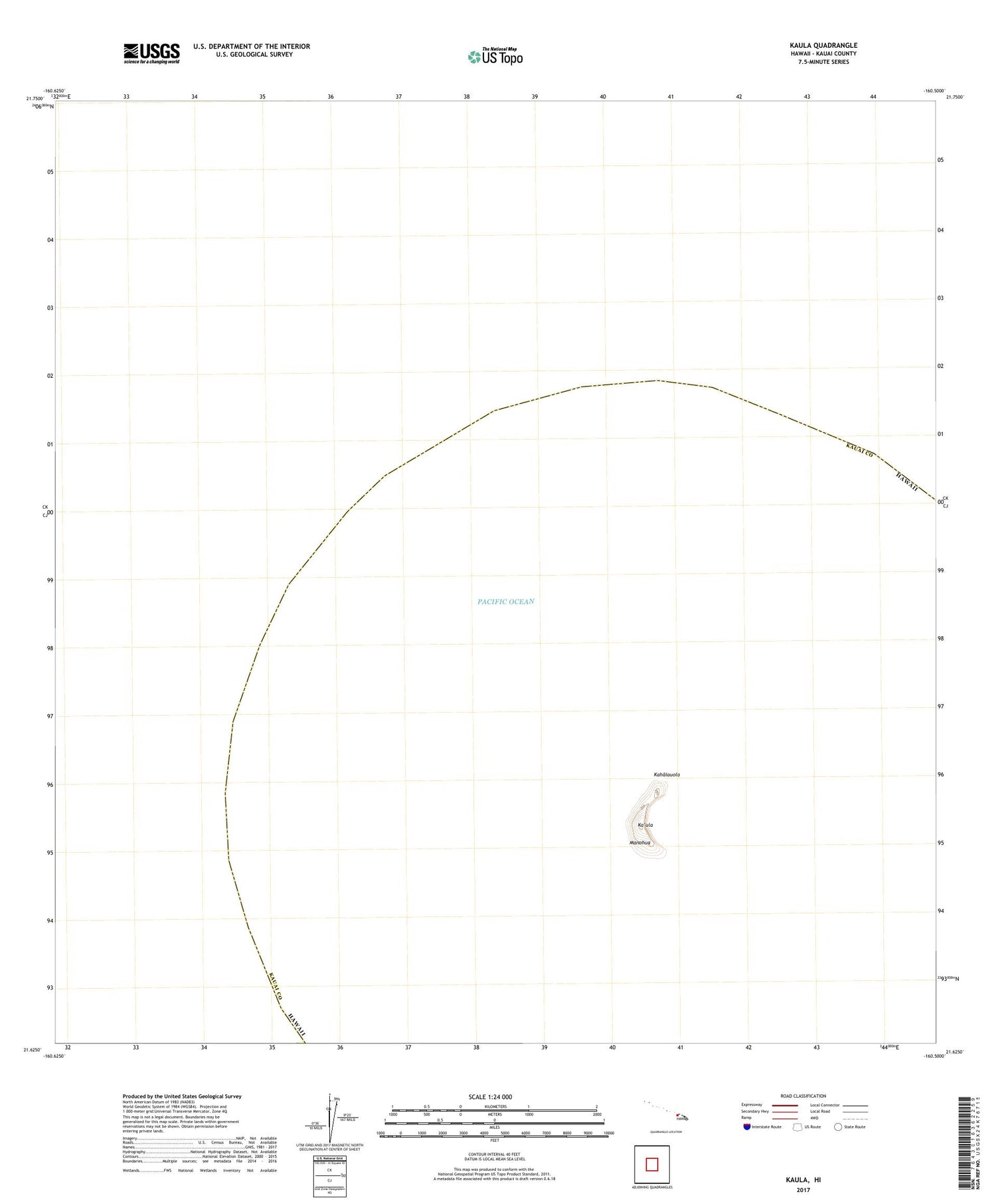 Kaula Hawaii US Topo Map Image