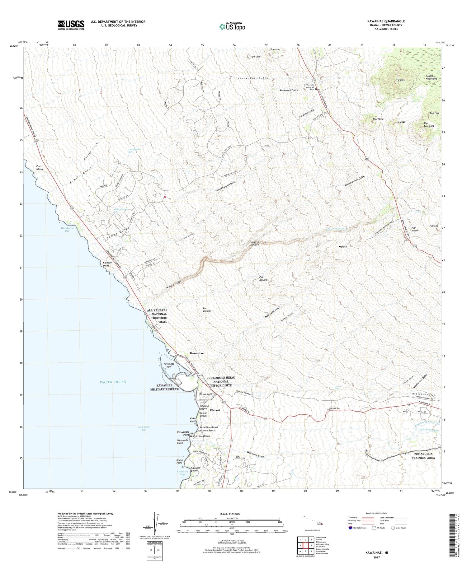 Kawaihae Hawaii US Topo Map Image